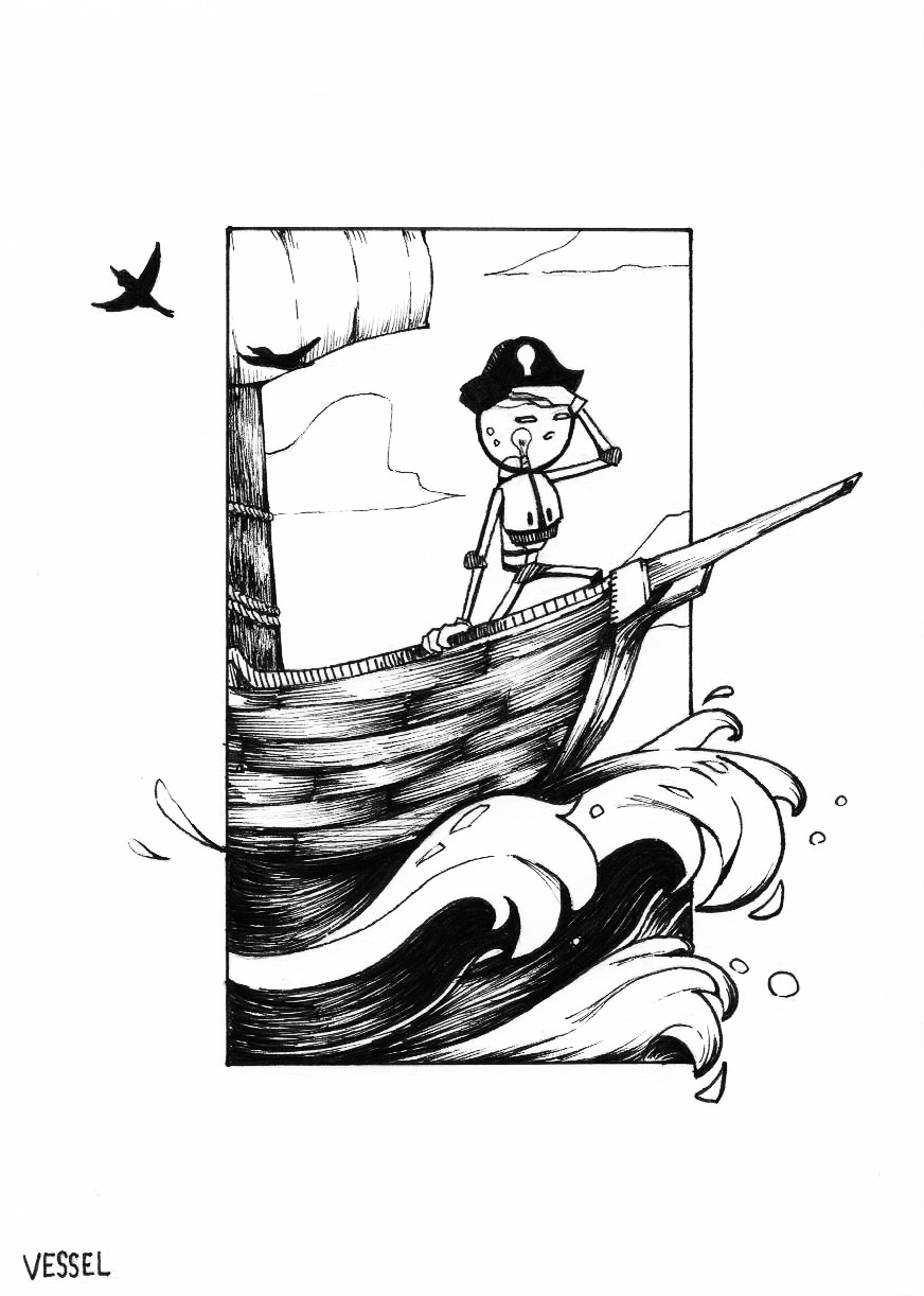 Illustration pour le challenge du Inktober 2021 mettant en scène le personnage imaginé pour le défi, par Neytix.