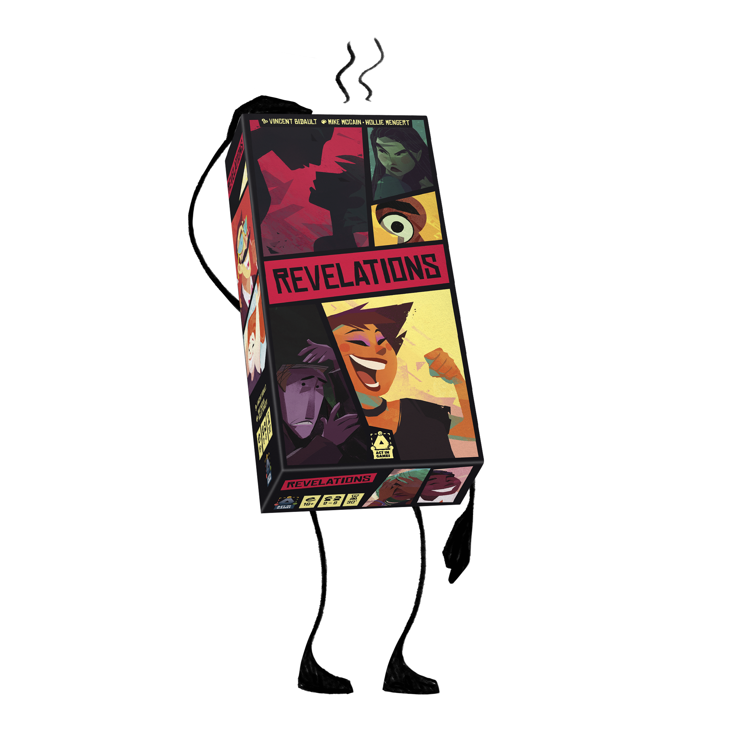 Jeu de société "Revelations" humanisé pour le projet BD du stage de Neytix chez Act In Games.