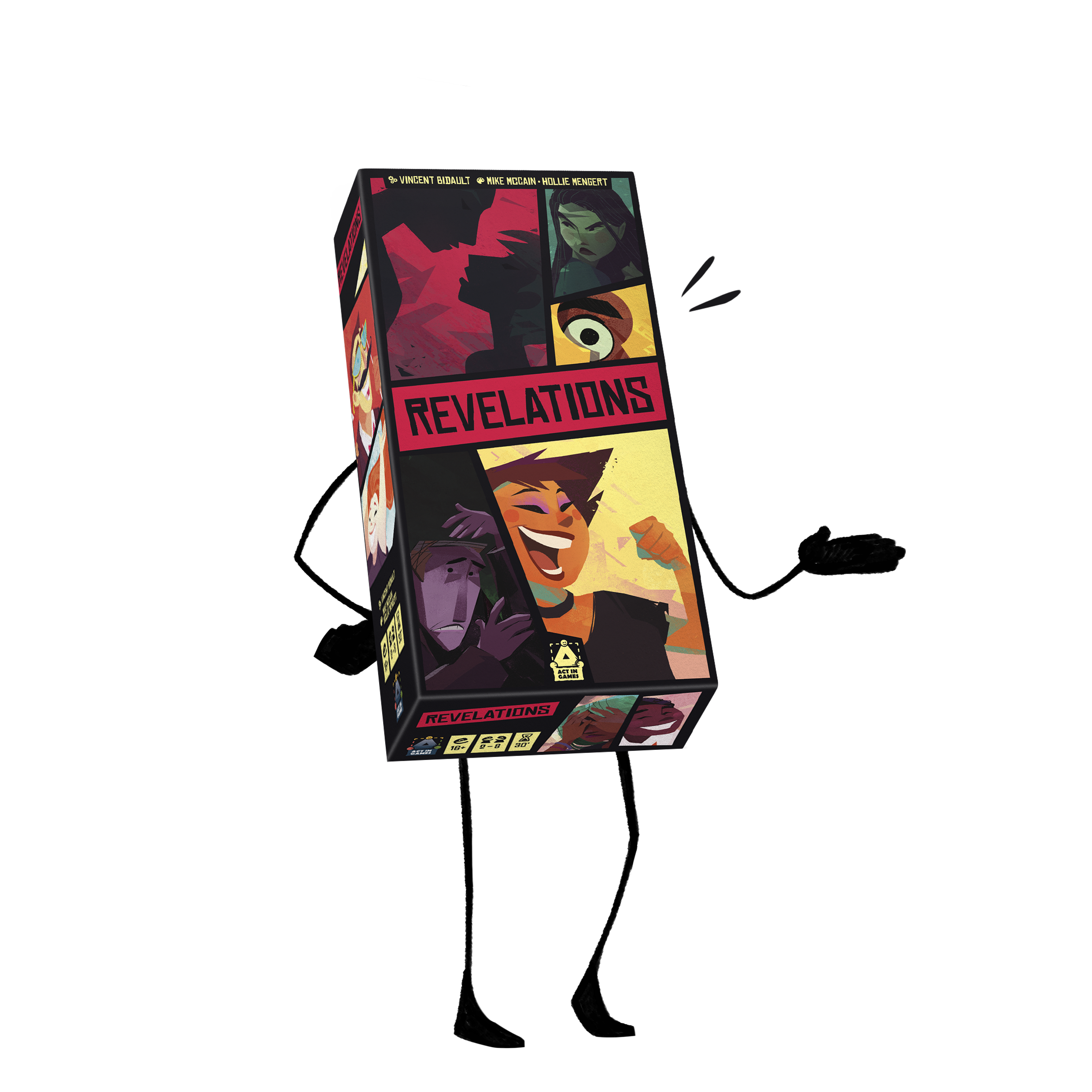 Jeu de société "Revelations" humanisé pour le projet BD du stage de Neytix chez Act In Games.