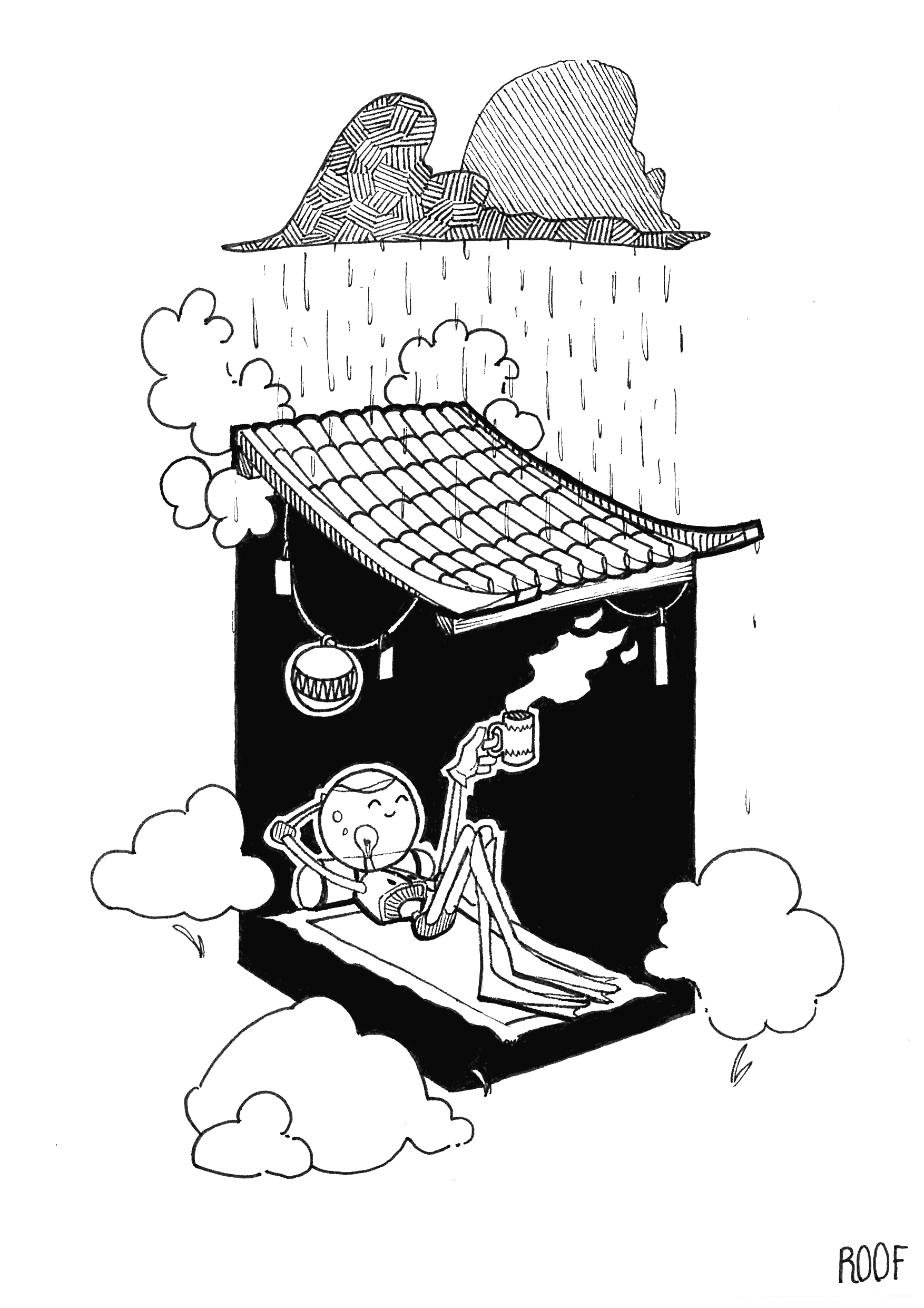 Illustration pour le challenge du Inktober 2021 mettant en scène le personnage imaginé pour le défi, par Neytix.
