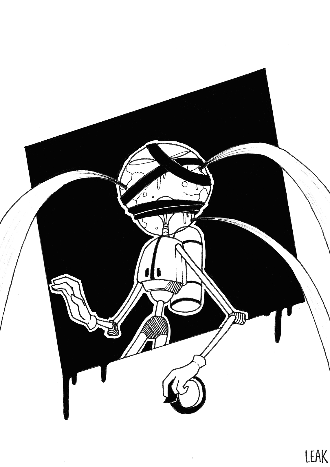 Illustration pour le challenge du Inktober 2021 mettant en scène le personnage imaginé pour le défi, par Neytix.