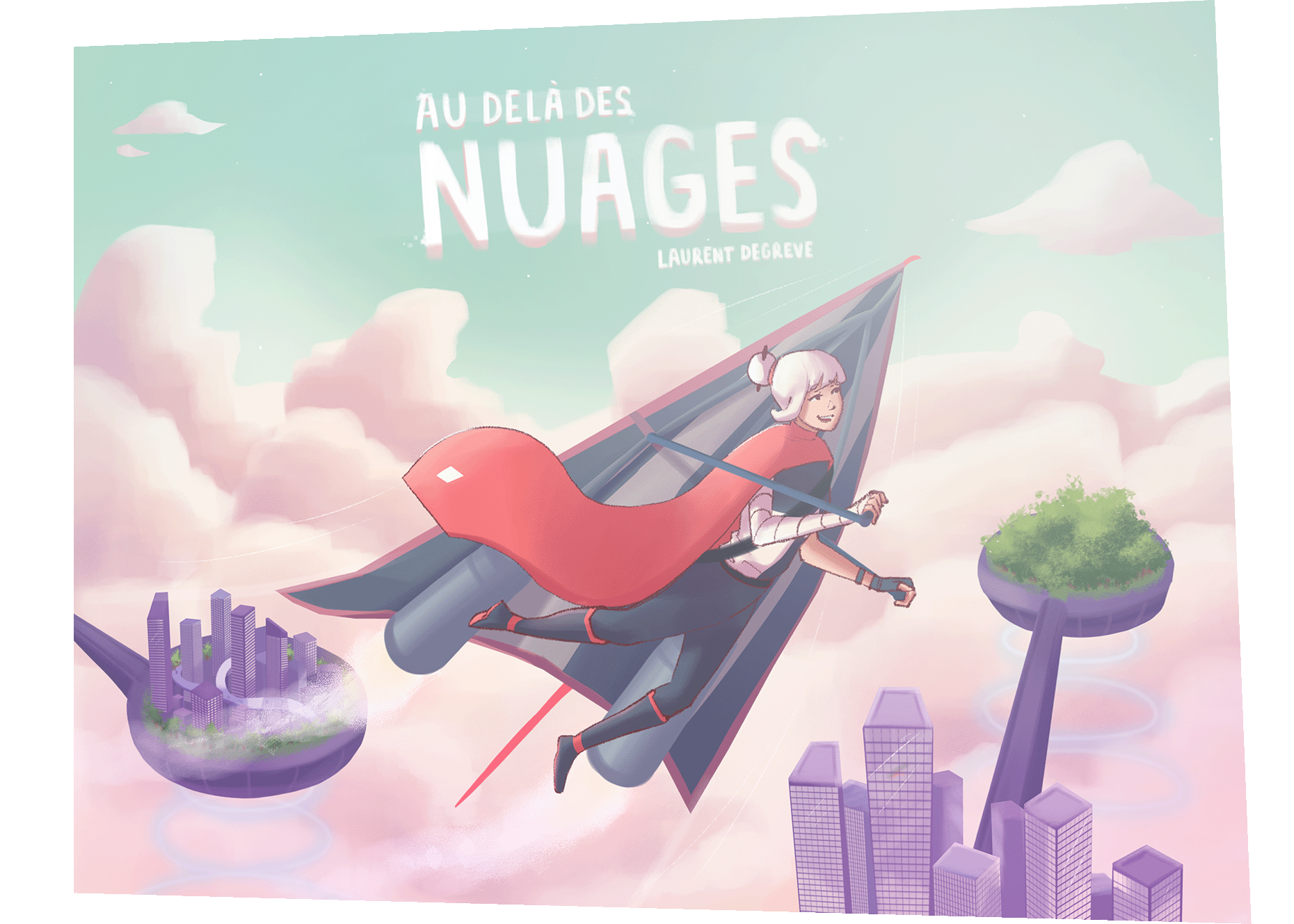 Couverture du livre d'illustration "Au-delà des nuages" par Laurent Degreve aka Neytix.