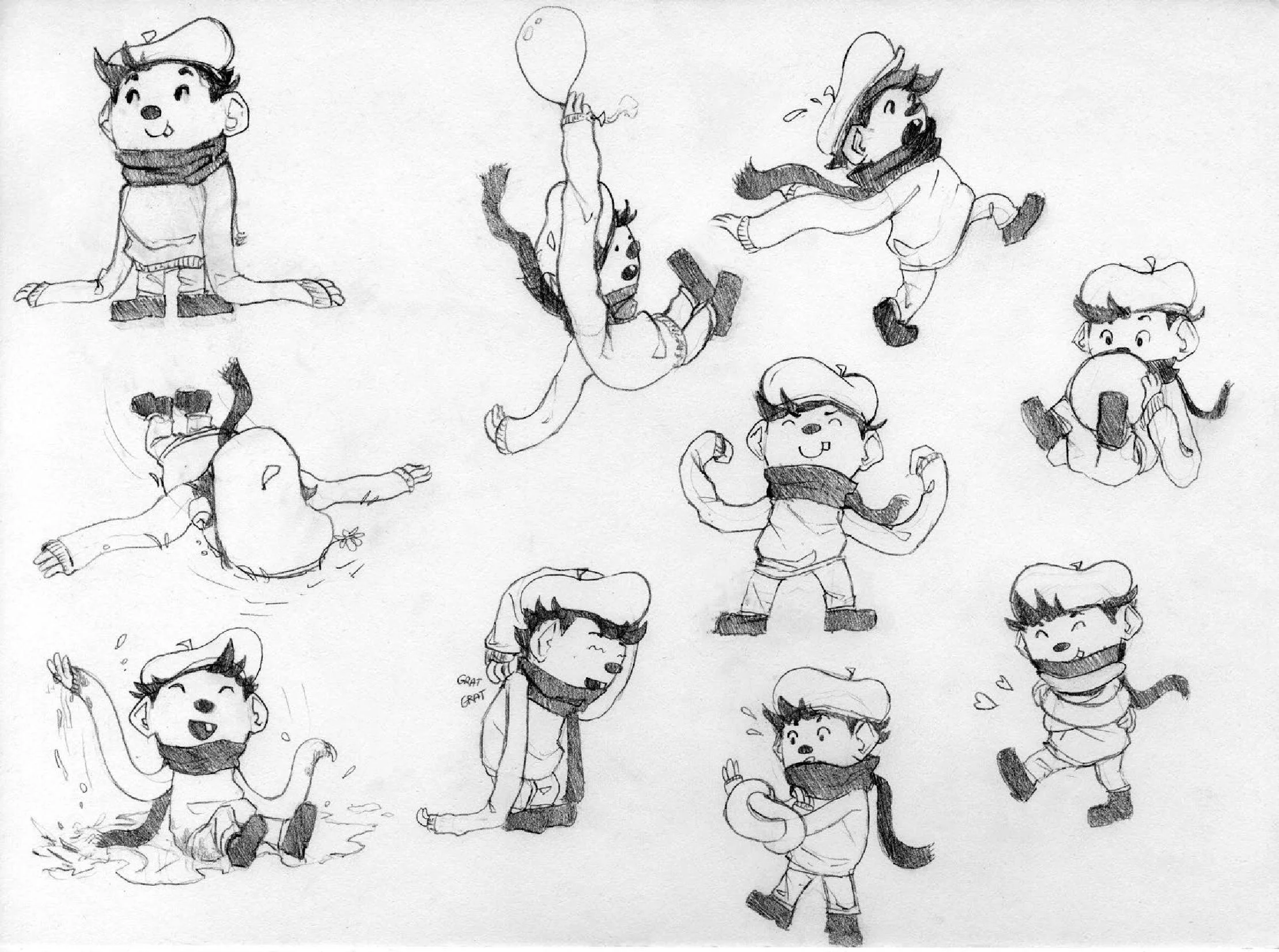 Croquis expressifs d'un des personnages pour le workshop du Inktober 2021.