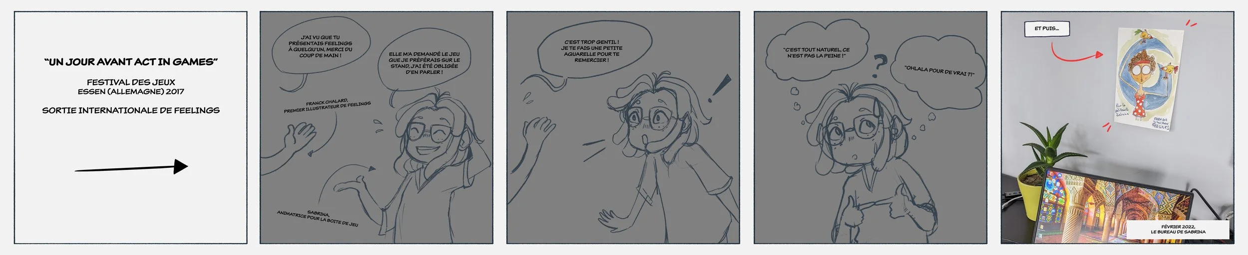 Bande dessinée d'essai de 5 pages pour conceptualiser l'idée du projet BD du stage de Neytix chez Act In Games.