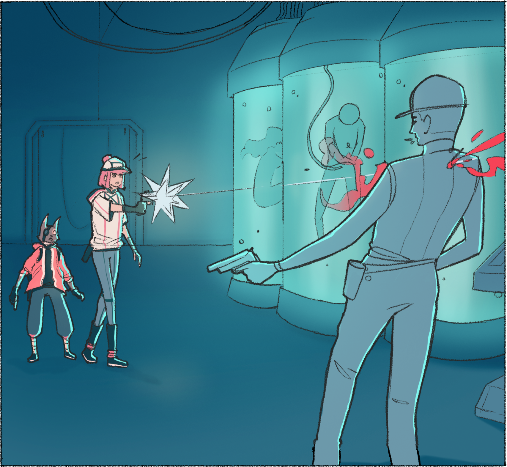 Case du storyboard colorée utilisée pour le pitching de l'histoire de la BD "GENESIS" par Laurent Degreve aka Neytix.