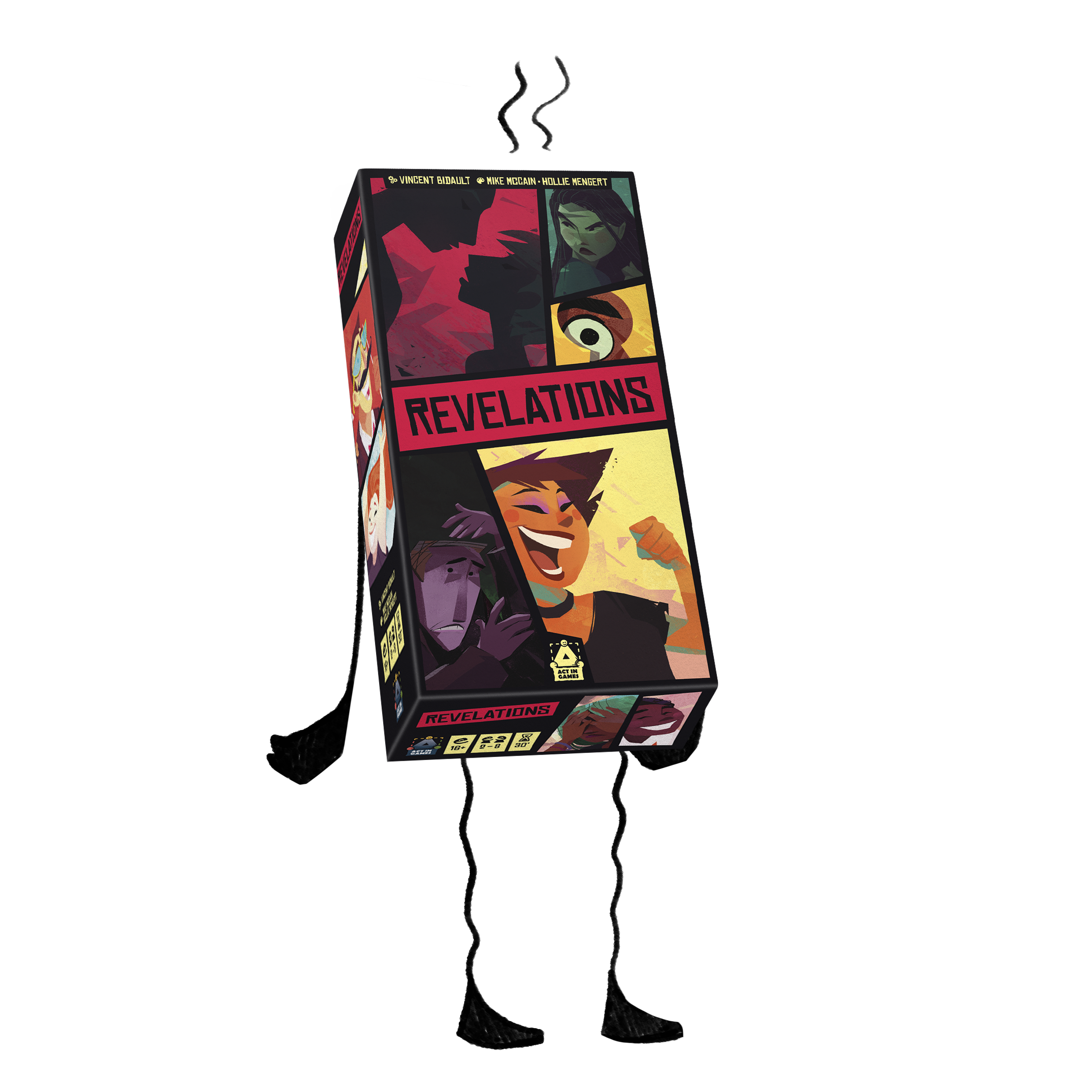 Jeu de société "Revelations" humanisé pour le projet BD du stage de Neytix chez Act In Games.