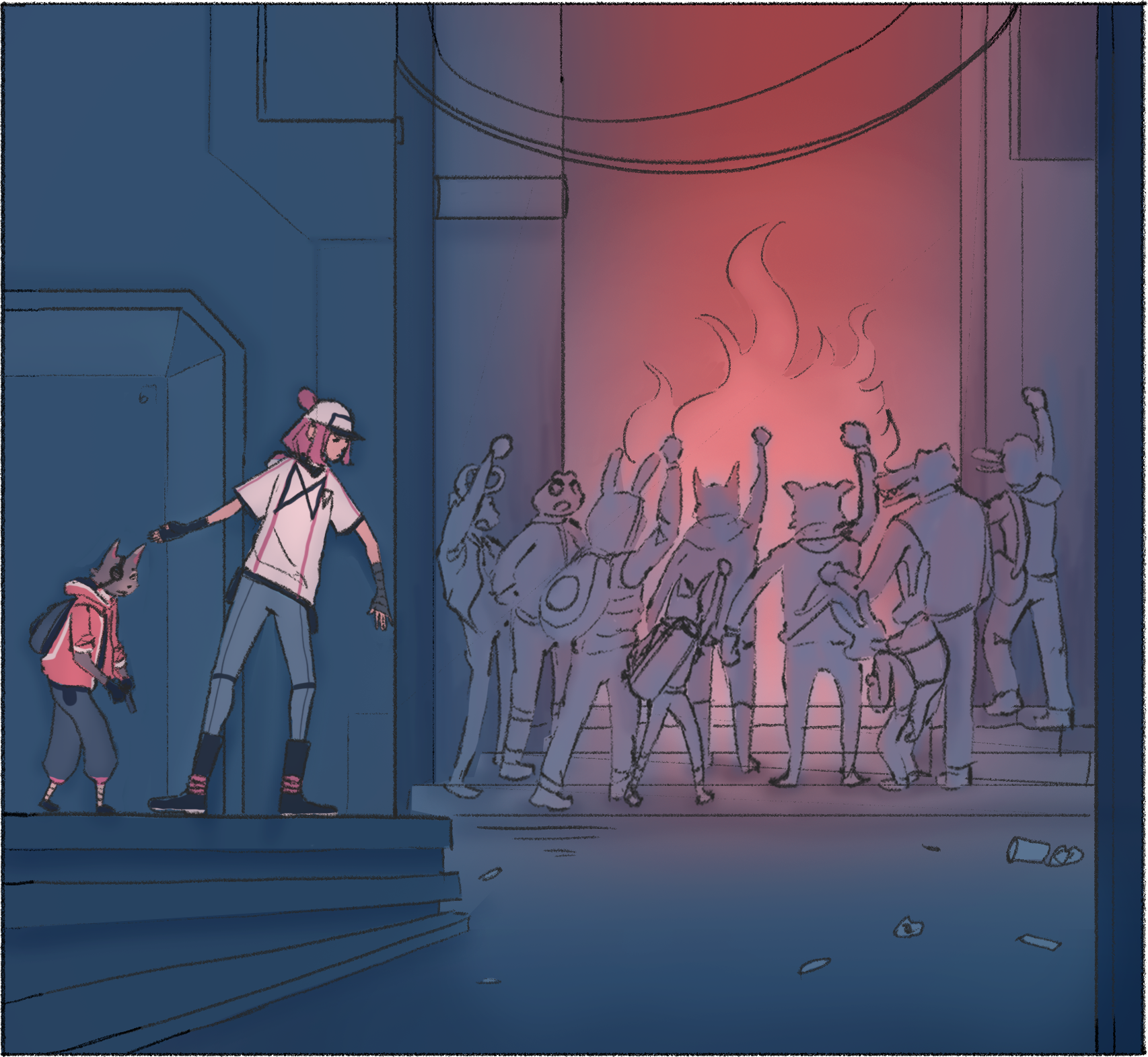 Case du storyboard colorée utilisée pour le pitching de l'histoire de la BD "GENESIS" par Laurent Degreve aka Neytix.