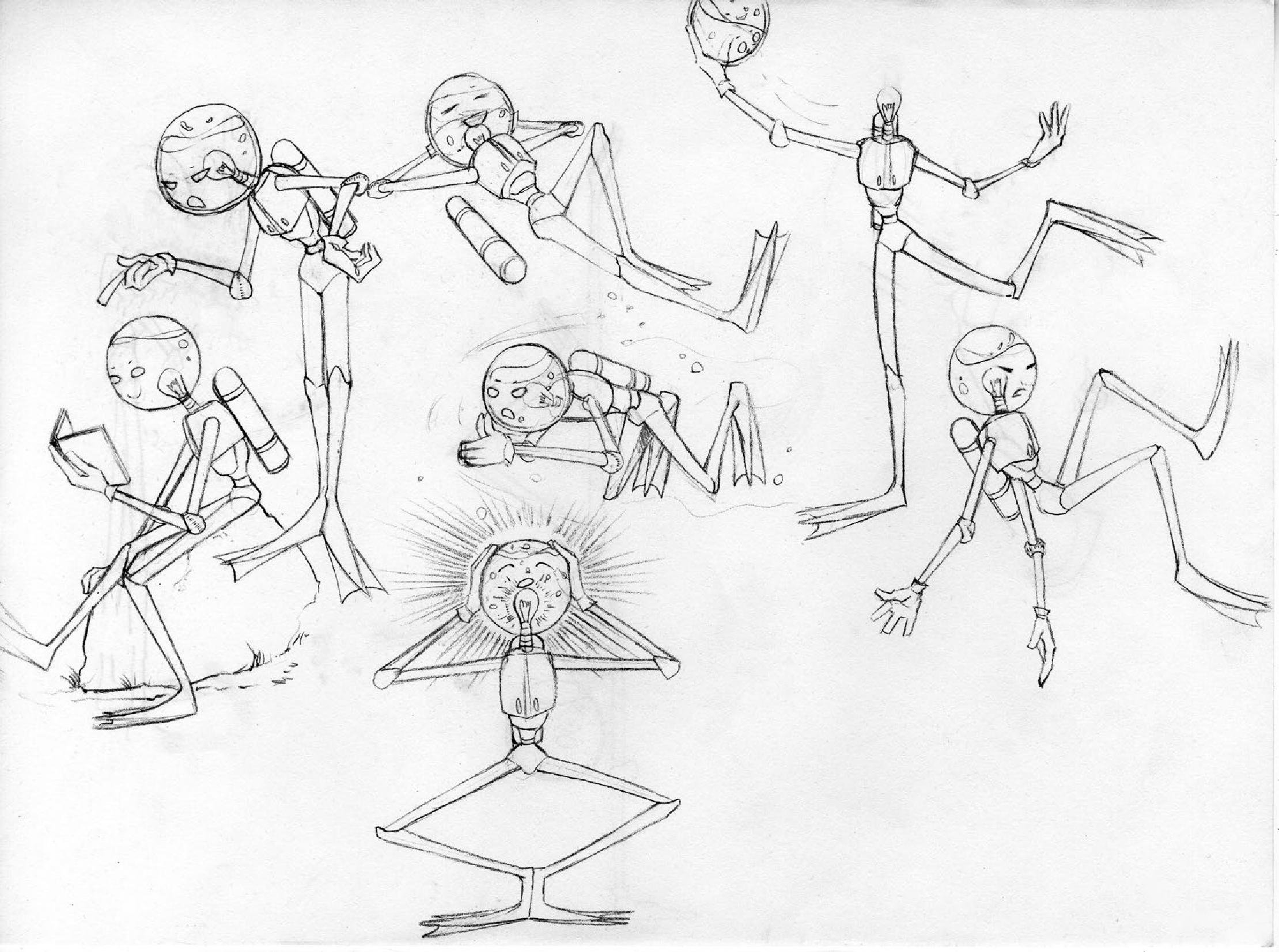 Croquis expressifs d'un des personnages pour le workshop du Inktober 2021.
