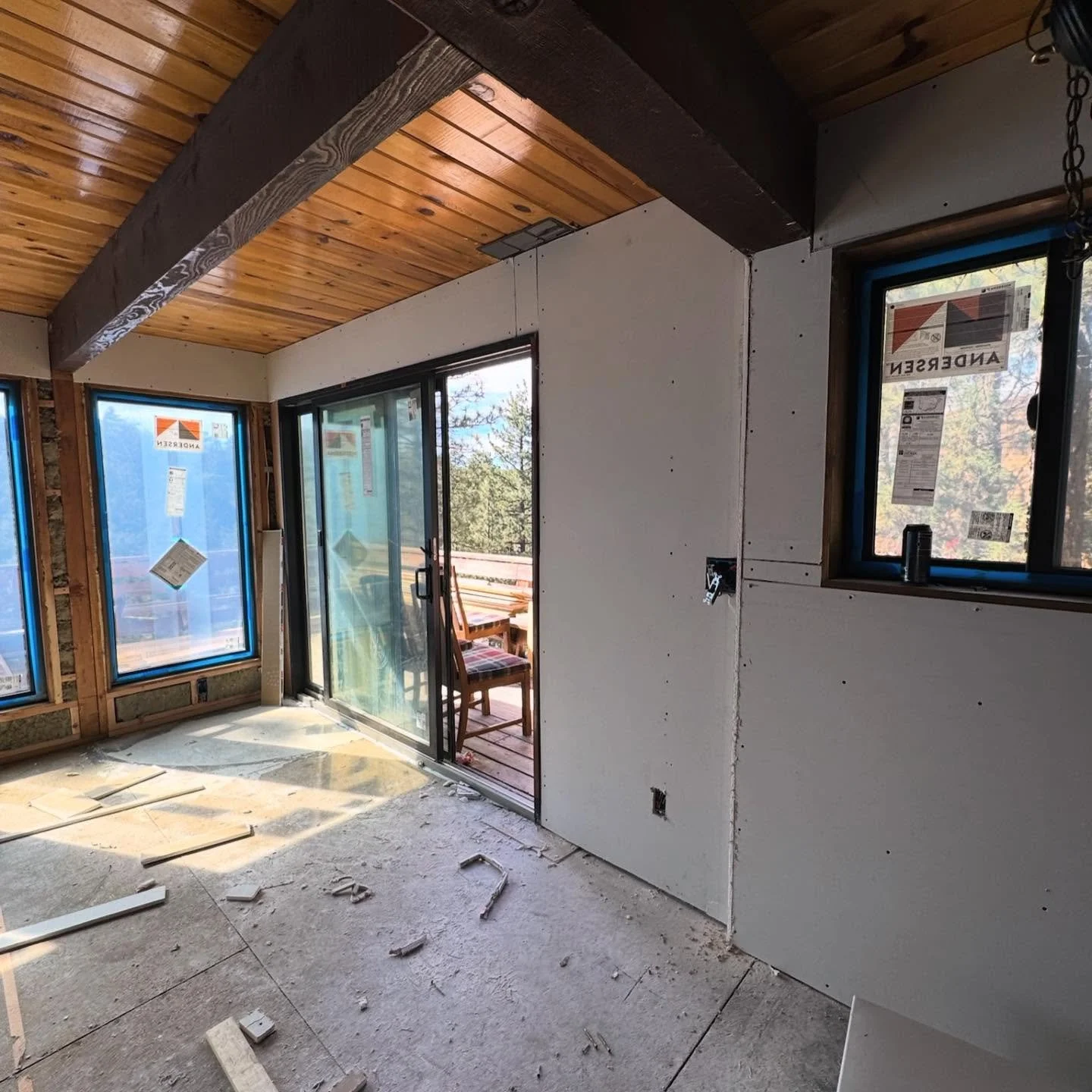 And slowly windows arrived, insulation went in, and walls started to go back up