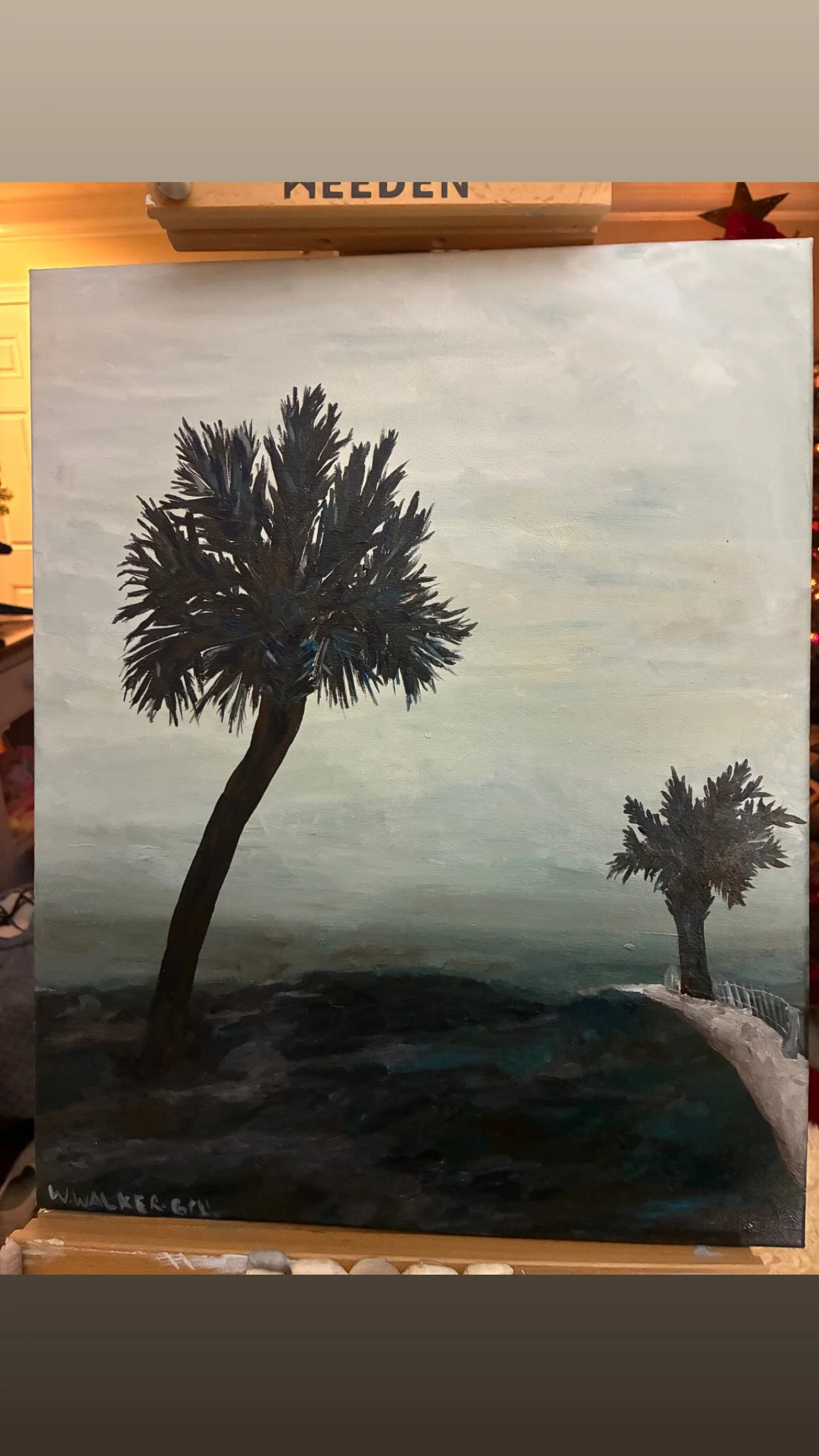 "Beach Club" 16x24 acrylic on reclaimed canvas