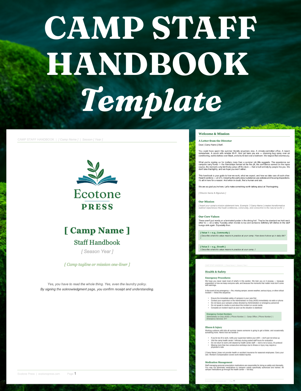 Camp Staff Handbook Template