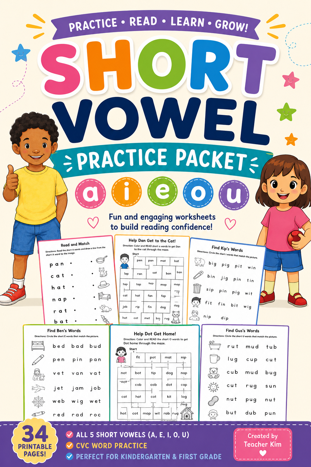 Free Short Vowel Worksheets