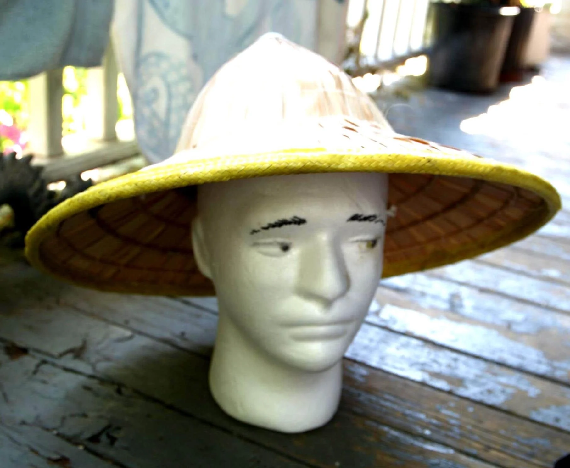 Asian Palm Sun Hat, Field Shelter Series, Hand Sewn Leaf Conical Hat, Traditional Southeast Asian Wide Brim Sun Shelter