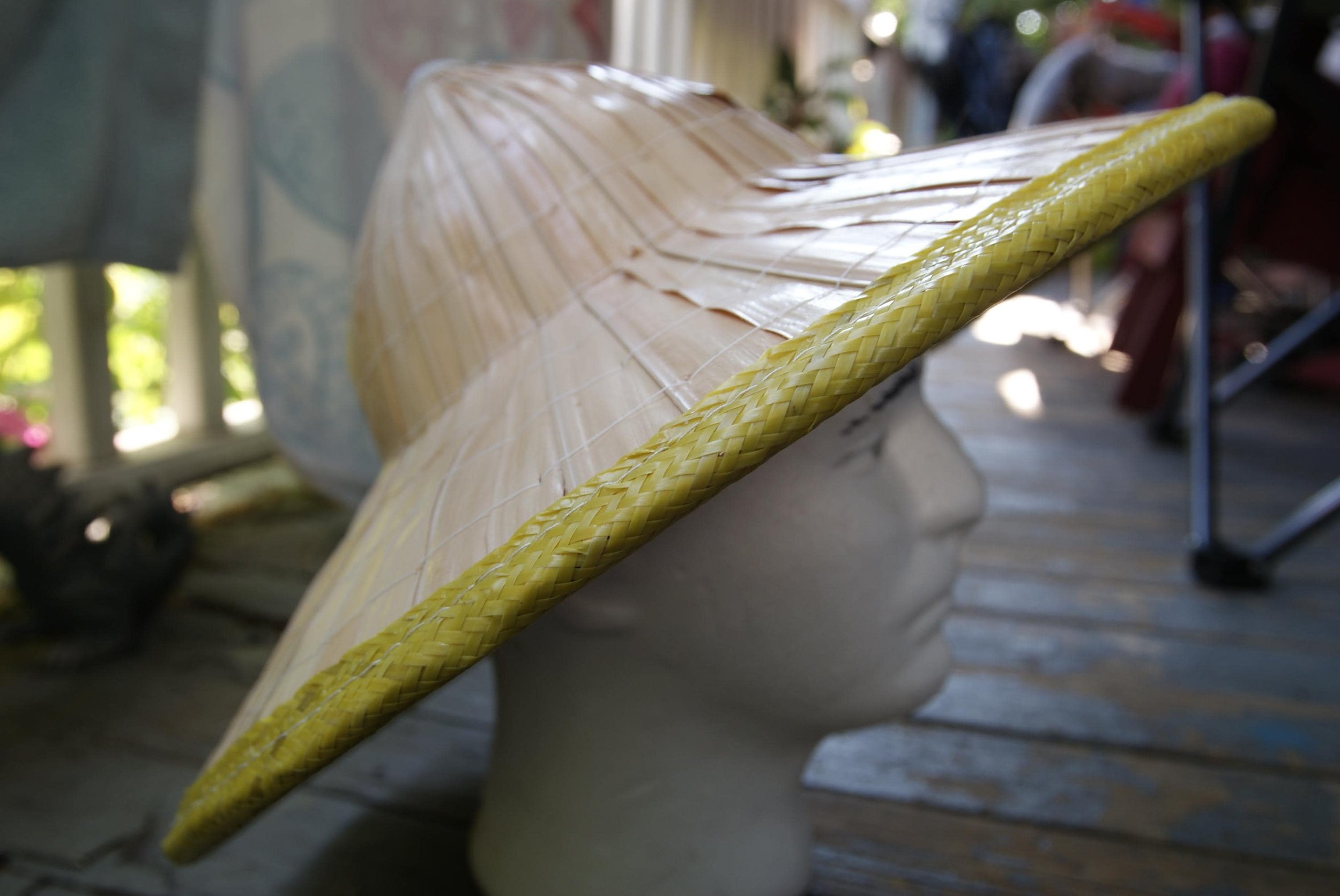 Asian Palm Sun Hat, Field Shelter Series, Hand Sewn Leaf Conical Hat, Traditional Southeast Asian Wide Brim Sun Shelter