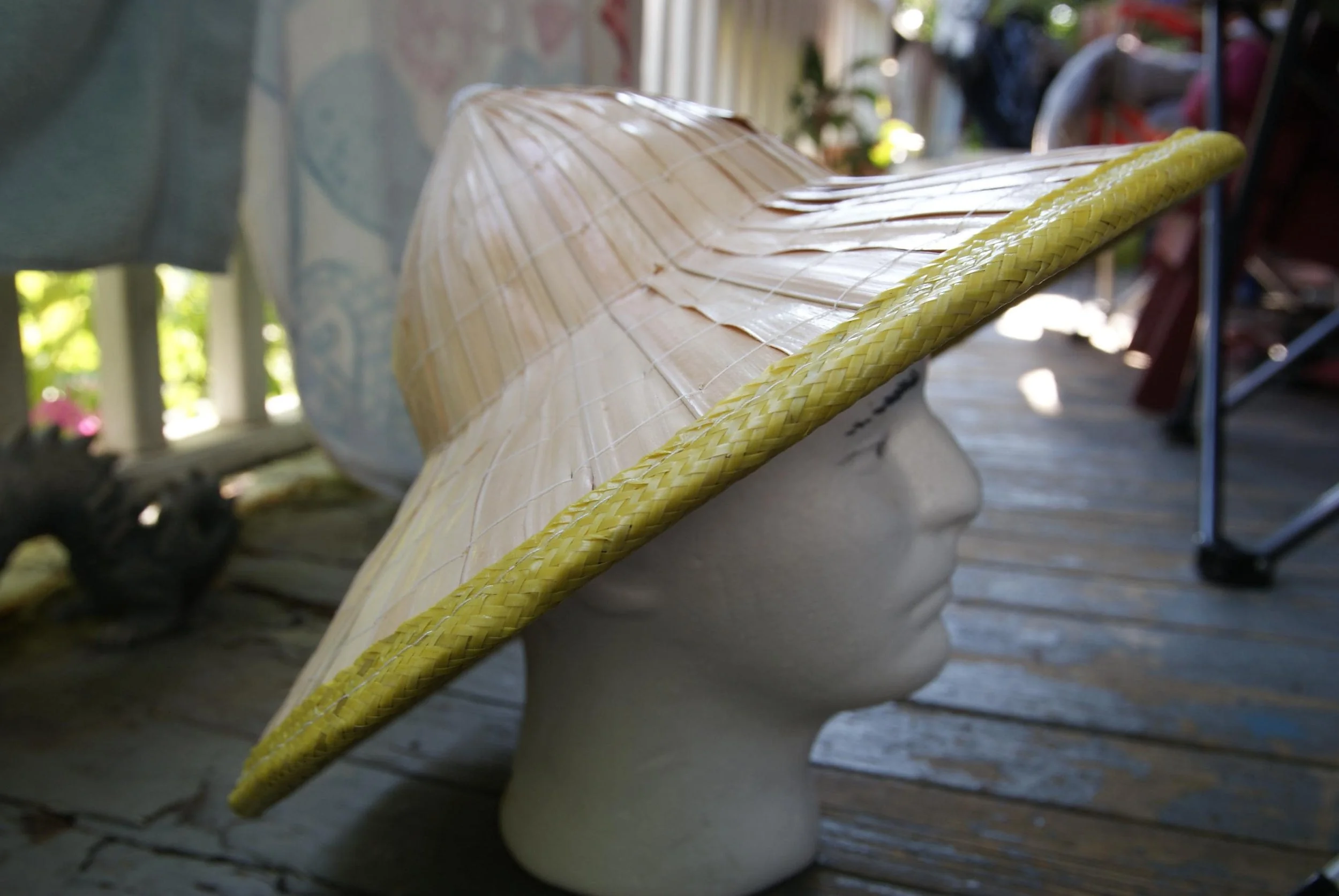 Asian Palm Sun Hat, Field Shelter Series, Hand Sewn Leaf Conical Hat, Traditional Southeast Asian Wide Brim Sun Shelter