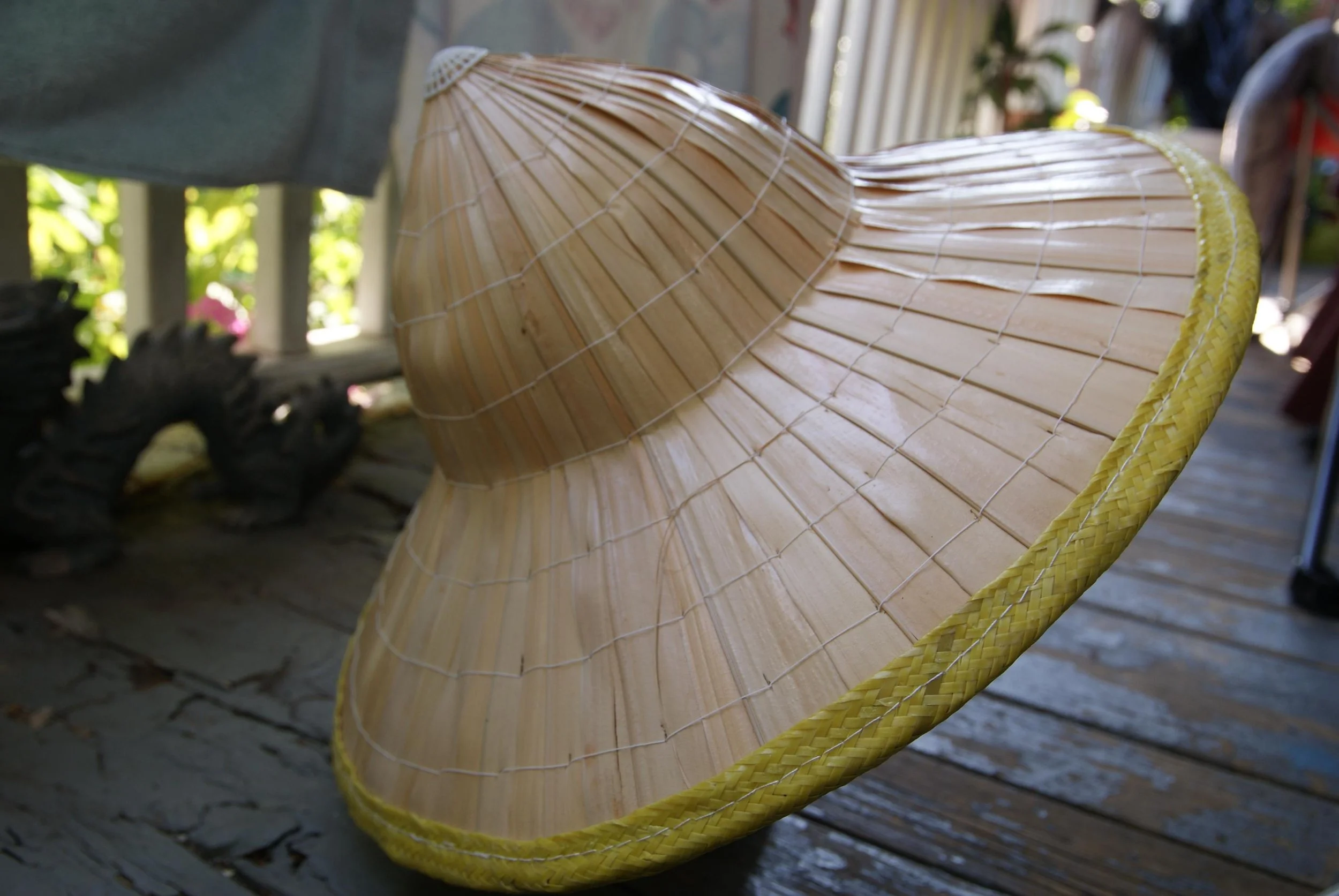 Asian Palm Sun Hat, Field Shelter Series, Hand Sewn Leaf Conical Hat, Traditional Southeast Asian Wide Brim Sun Shelter