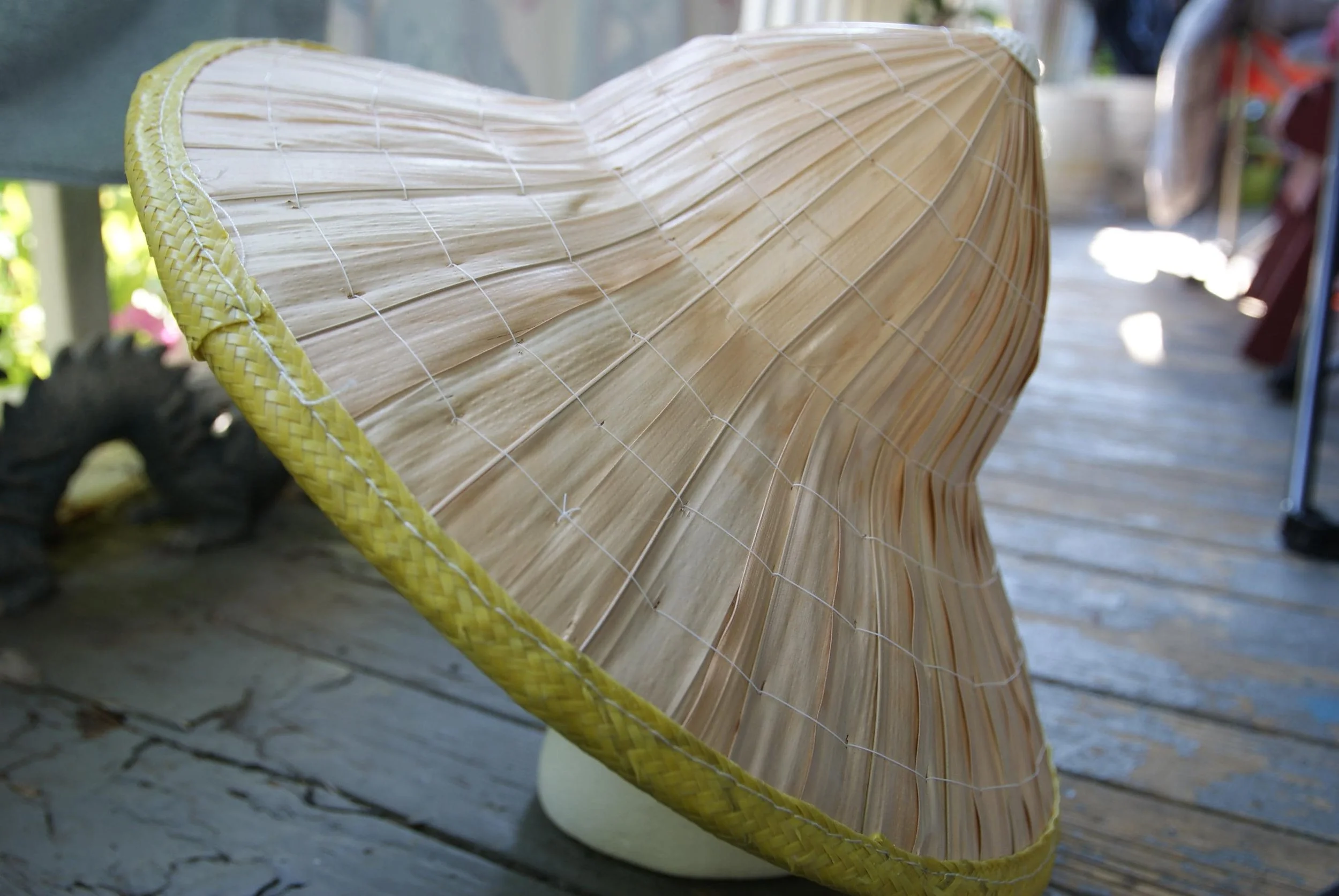 Asian Palm Sun Hat, Field Shelter Series, Hand Sewn Leaf Conical Hat, Traditional Southeast Asian Wide Brim Sun Shelter