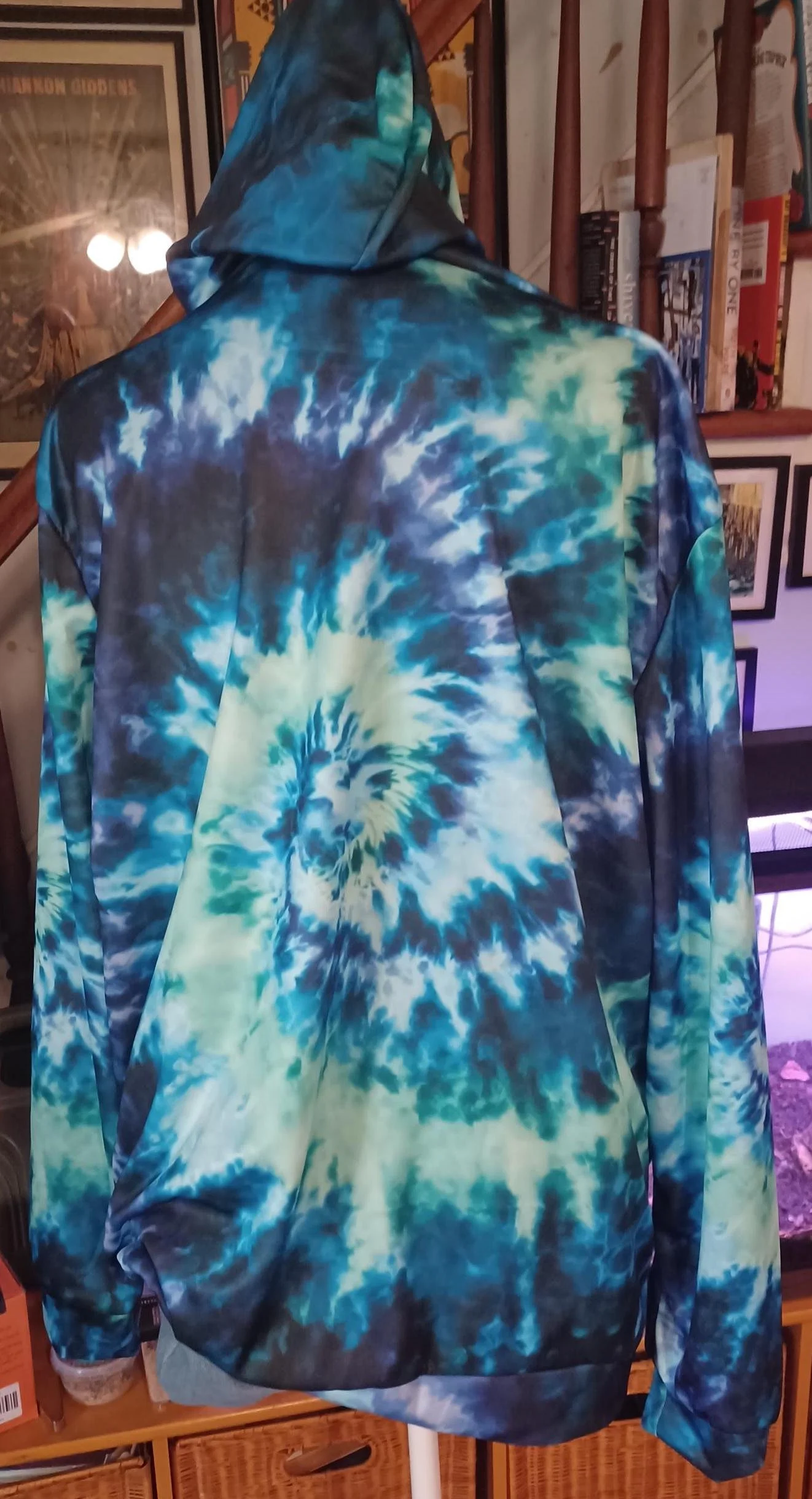 Grateful Dead Blue Tie Dye Hoodie | Massive 16" Stealie Front Graphic | Lightweight Festival | Psychedelic Deadhead Sweatshirt | Small Batch