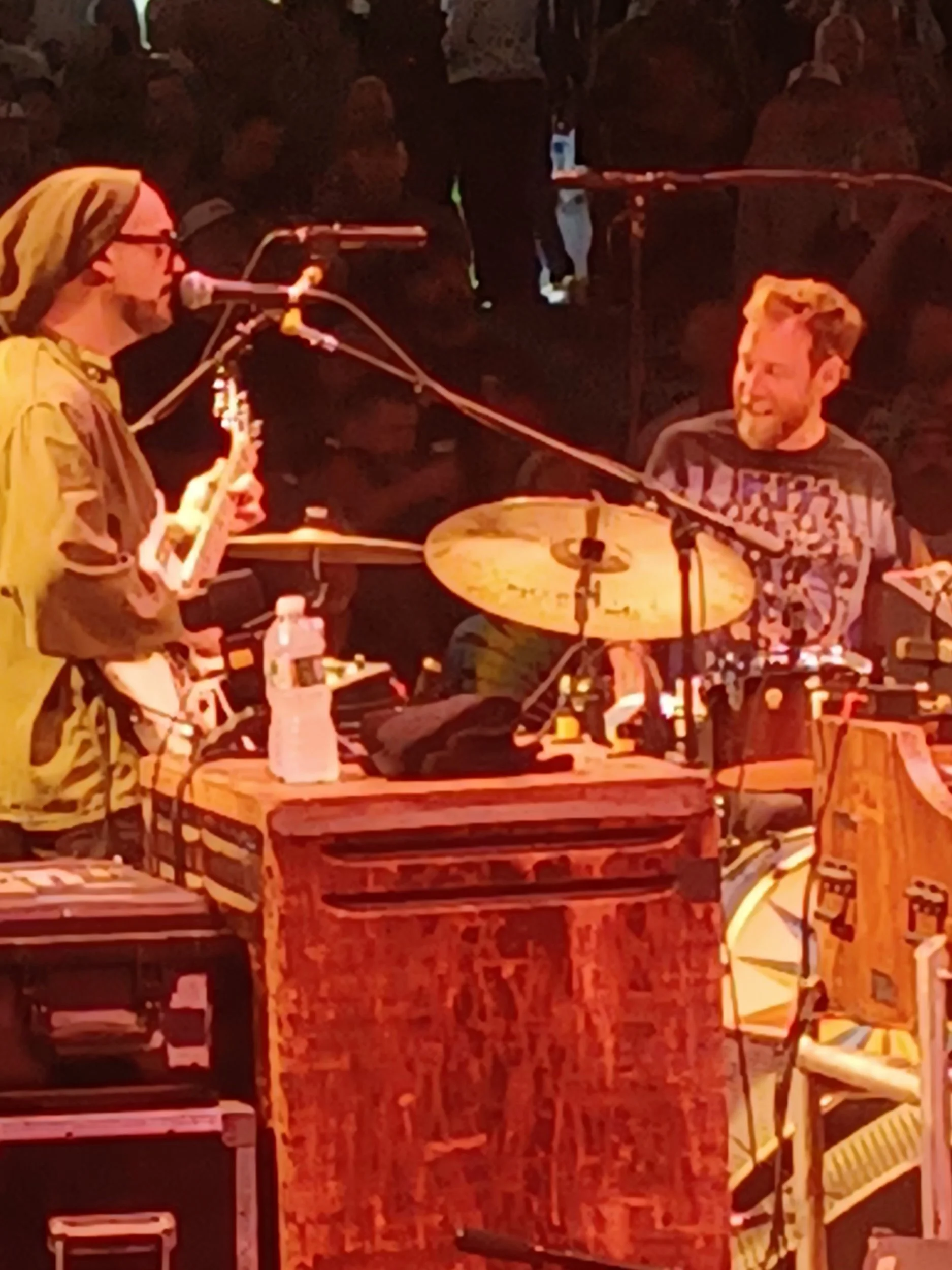 Joe and Tom laying it down at Cape Cod Melody Tent with Marco Benovento's old Lesley cabinet in foreground