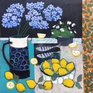 hydrangea and lemons