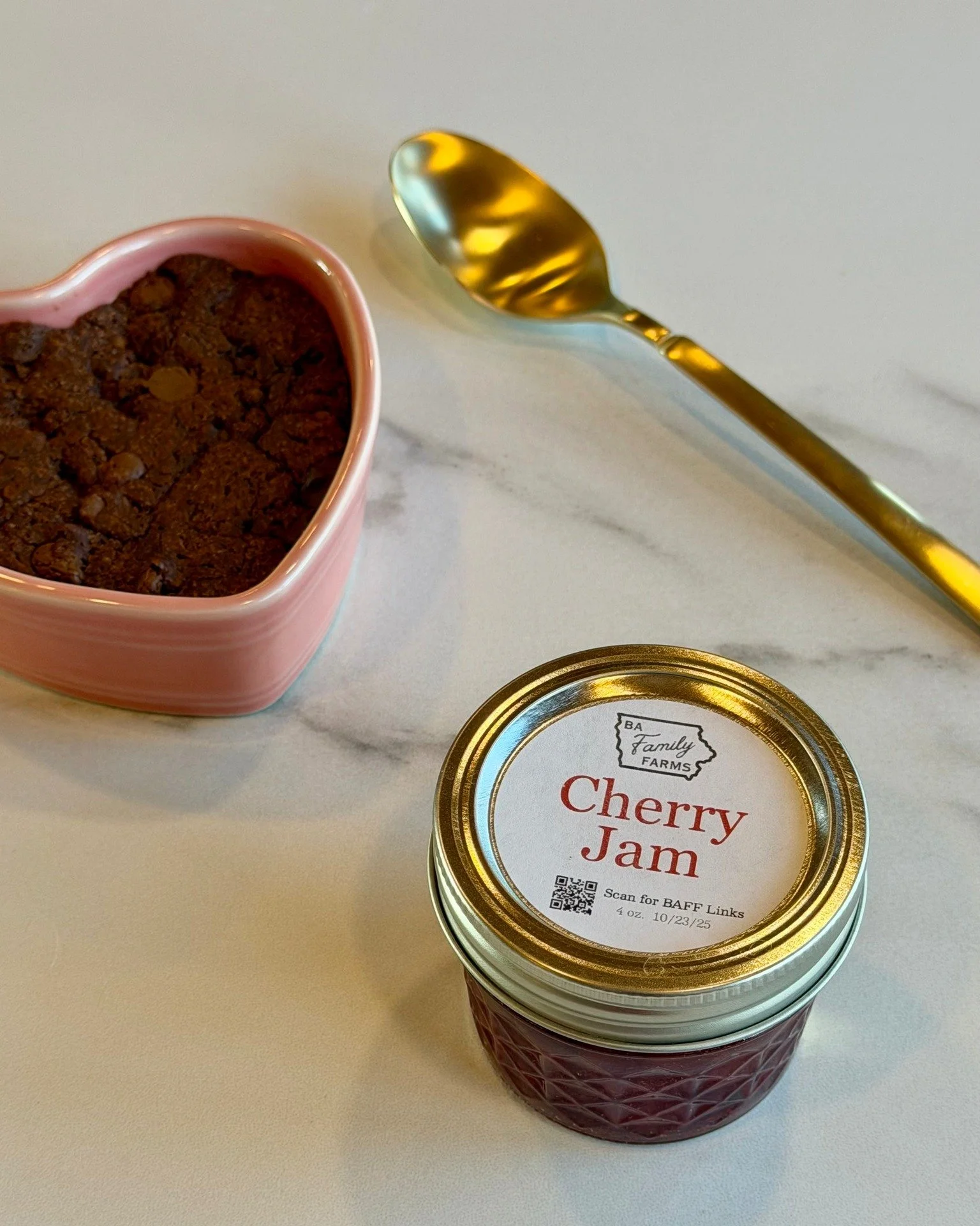 There is something timeless about chocolate and cherry. 🍒 
Our BA Family Farms Cherry Jam adds a perfectly balanced sweetness to a fresh chocolate brownie, creating a dessert that feels both comforting and indulgent. 

Send us a message or use the l