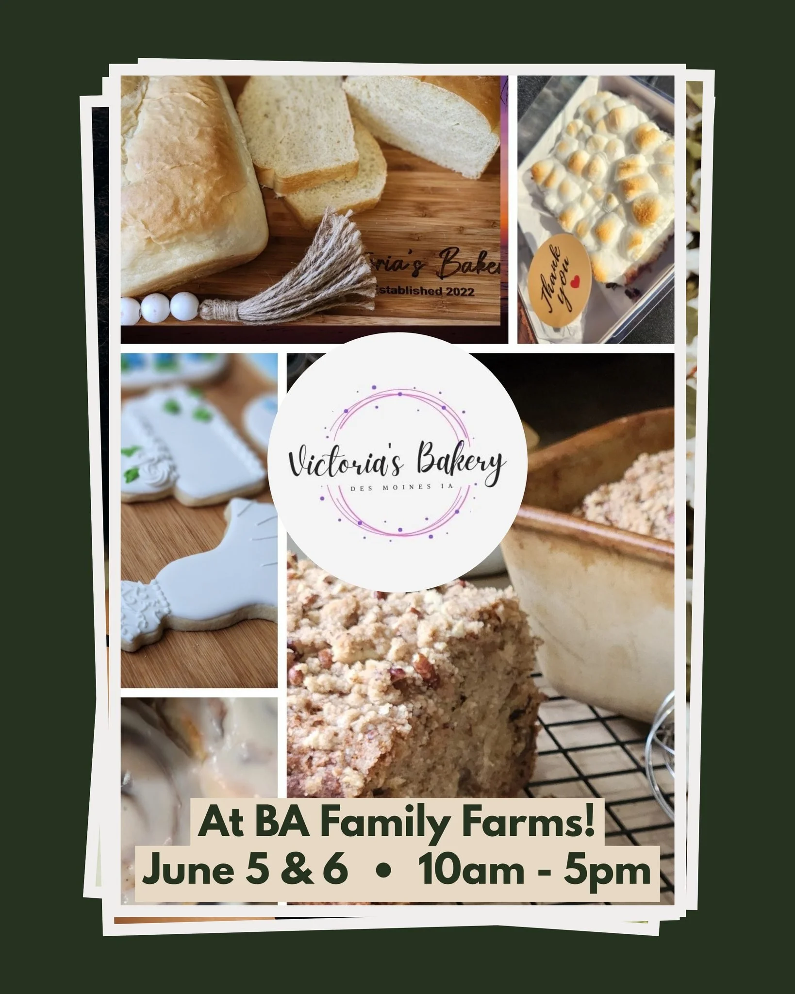 We&rsquo;re excited to have Victoria's Bakery back at BA Family Farms for the Spring 2026 Backroads &amp; Byways Tour!

Victoria&rsquo;s Bakery will be bringing delicious baked goods to the farm, perfect for enjoying while you shop the tour or taking