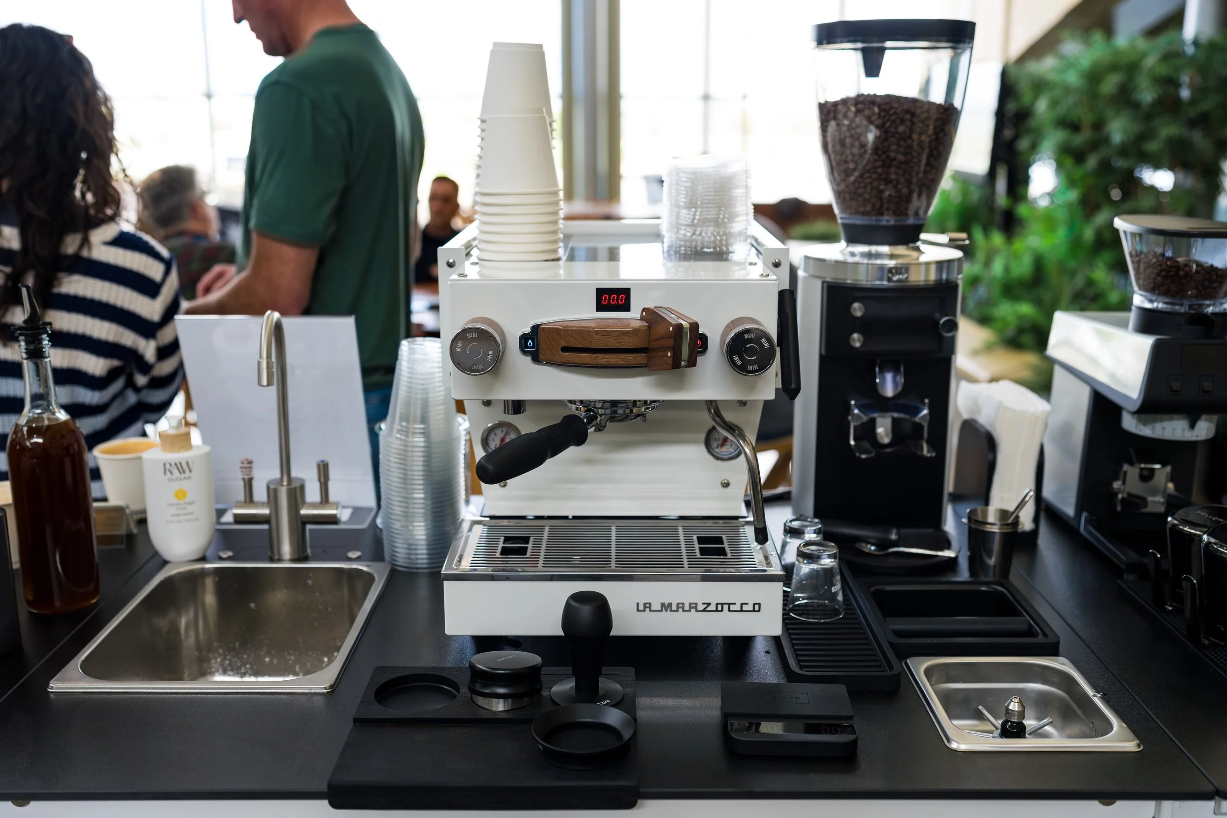 Preamble Coffee cart corporate catering set up to serve premium espresso drinks at office events, conferences, expos, churches, and schools.