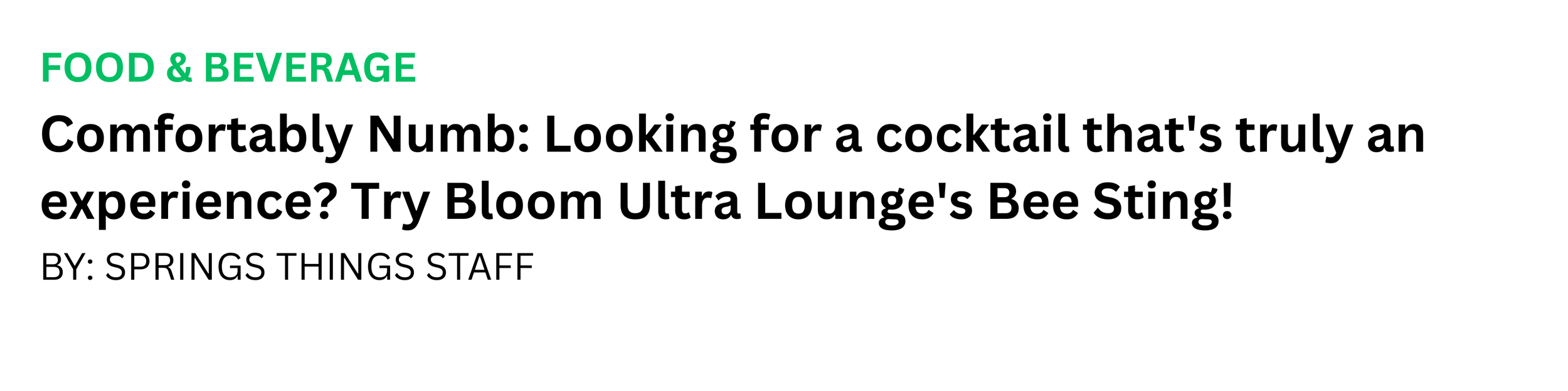 Check out our video of Bloom Ultra Lounge's Comfortably Numb Cocktail on YouTube