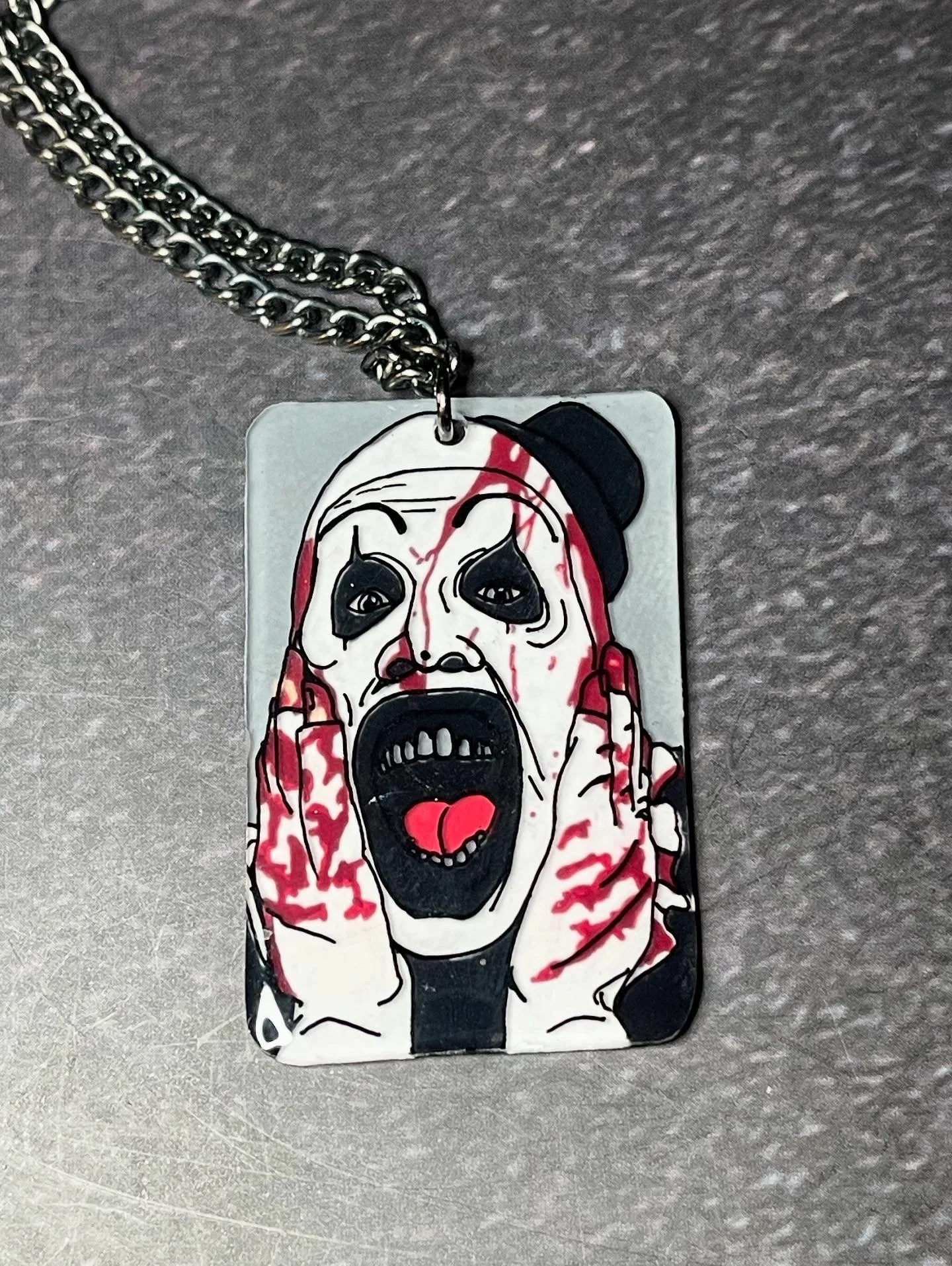 "The Scream"- Terrifier Art the Clown Pendant Necklace