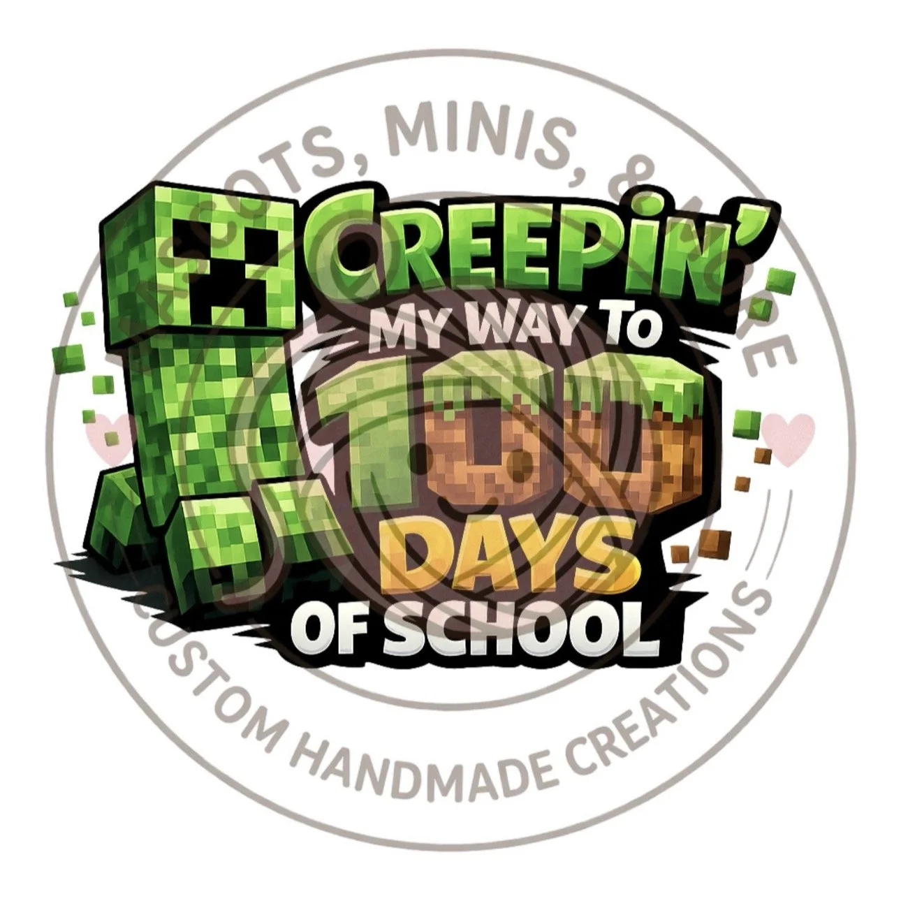 100 days of school minecraft PNG