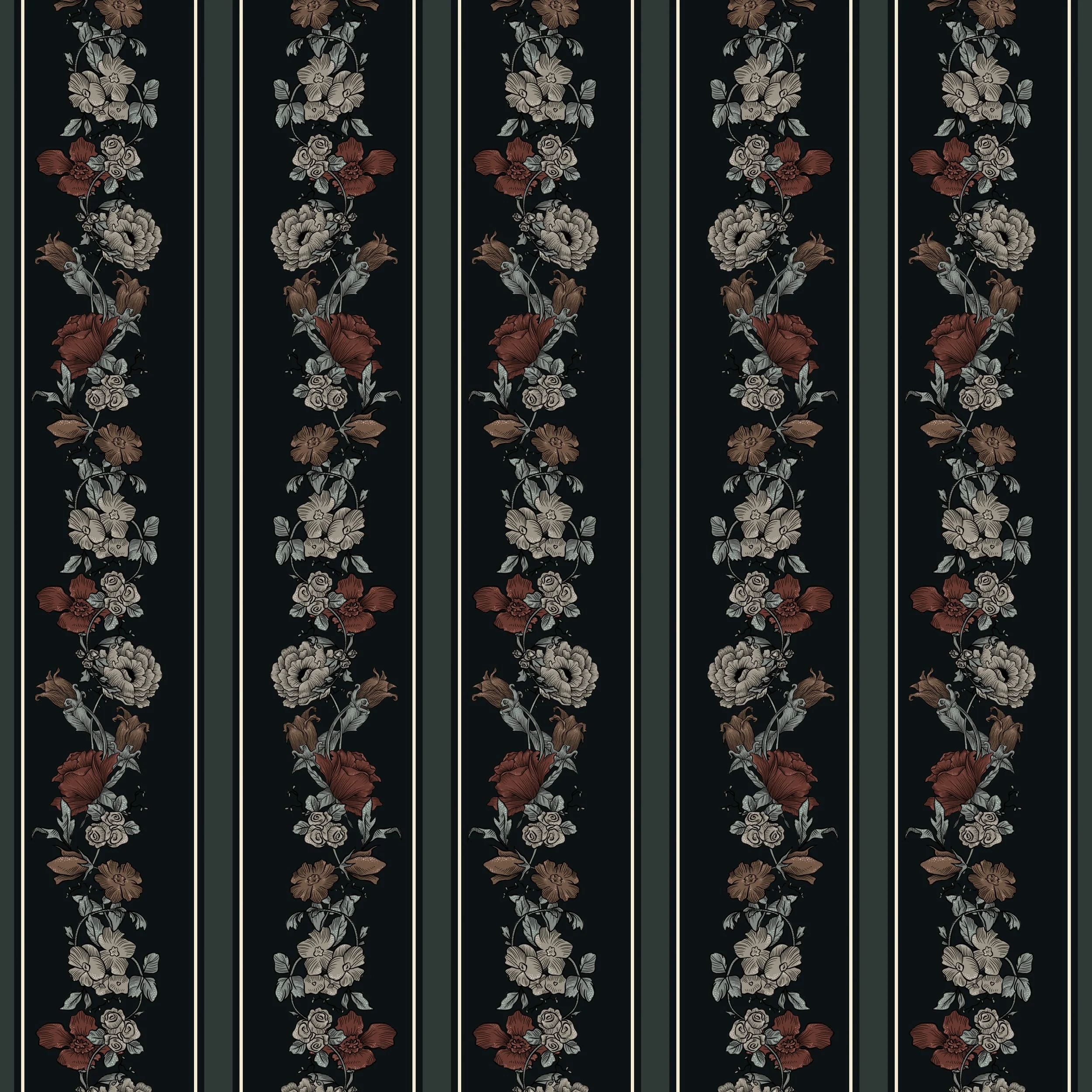 A floral collection designed for wallpaper and home decor
