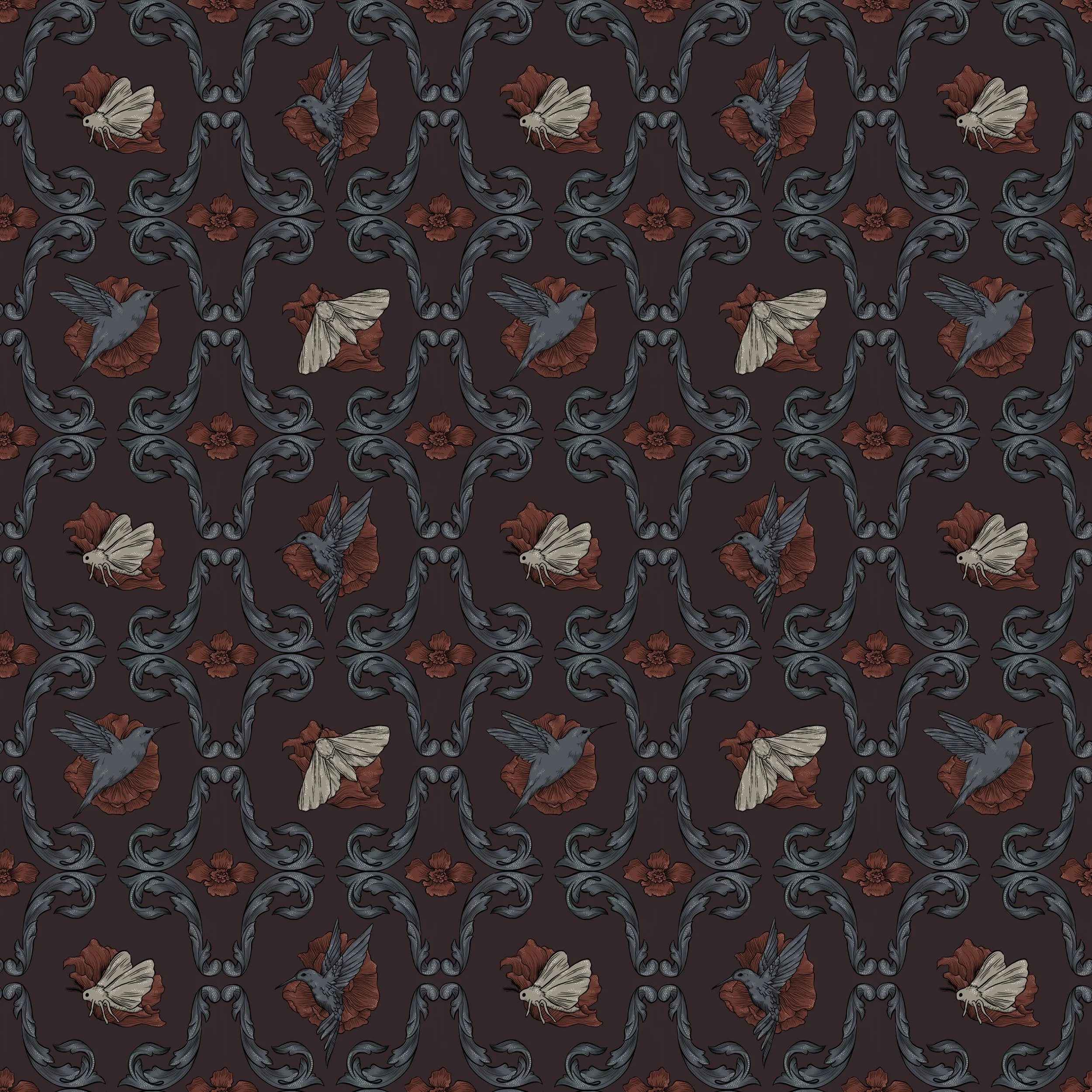 A floral collection designed for wallpaper and home decor