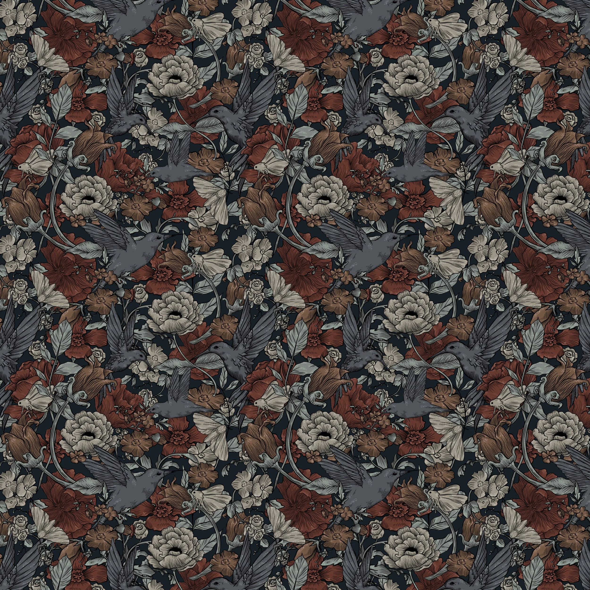 A floral collection designed for wallpaper and home decor