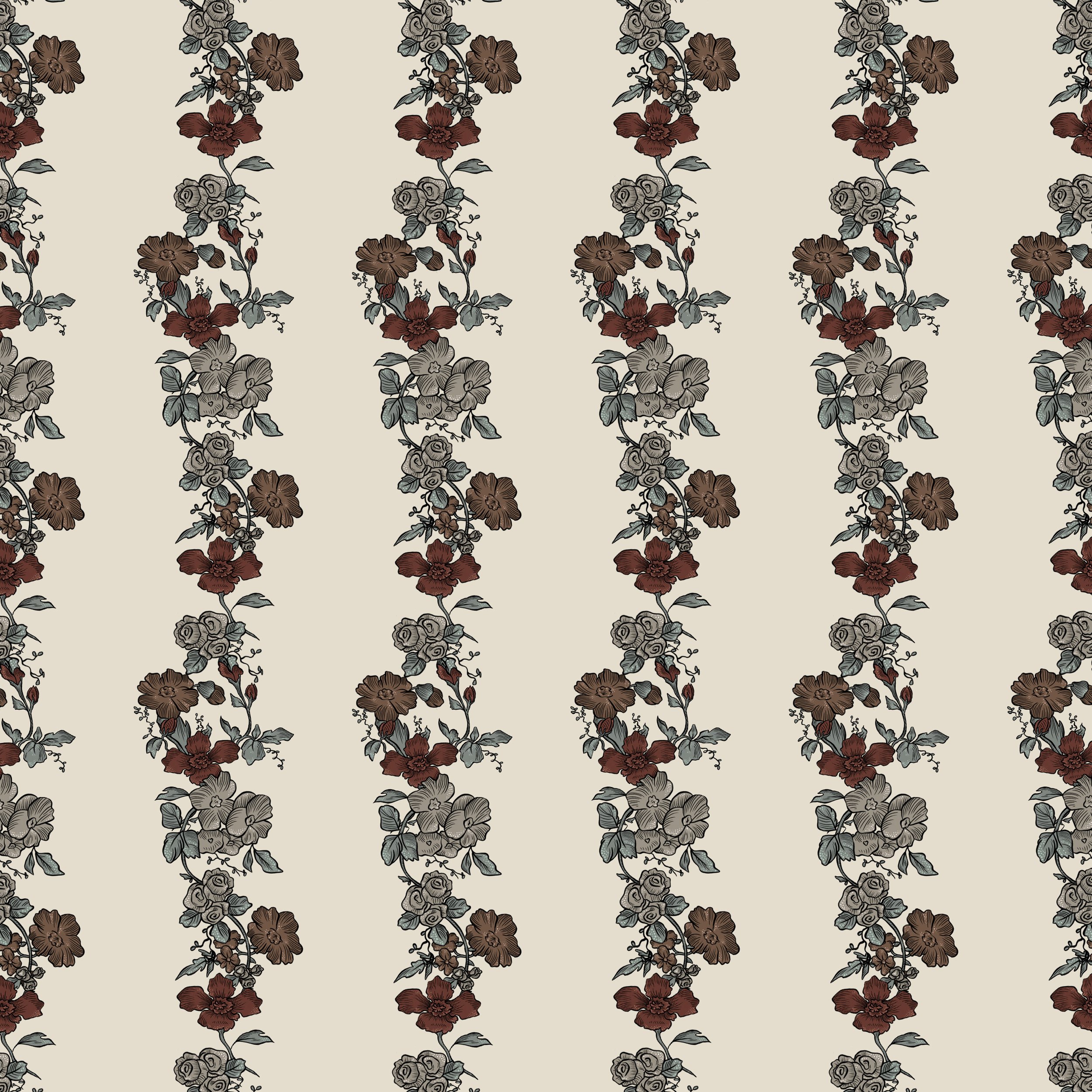 A floral collection designed for wallpaper and home decor