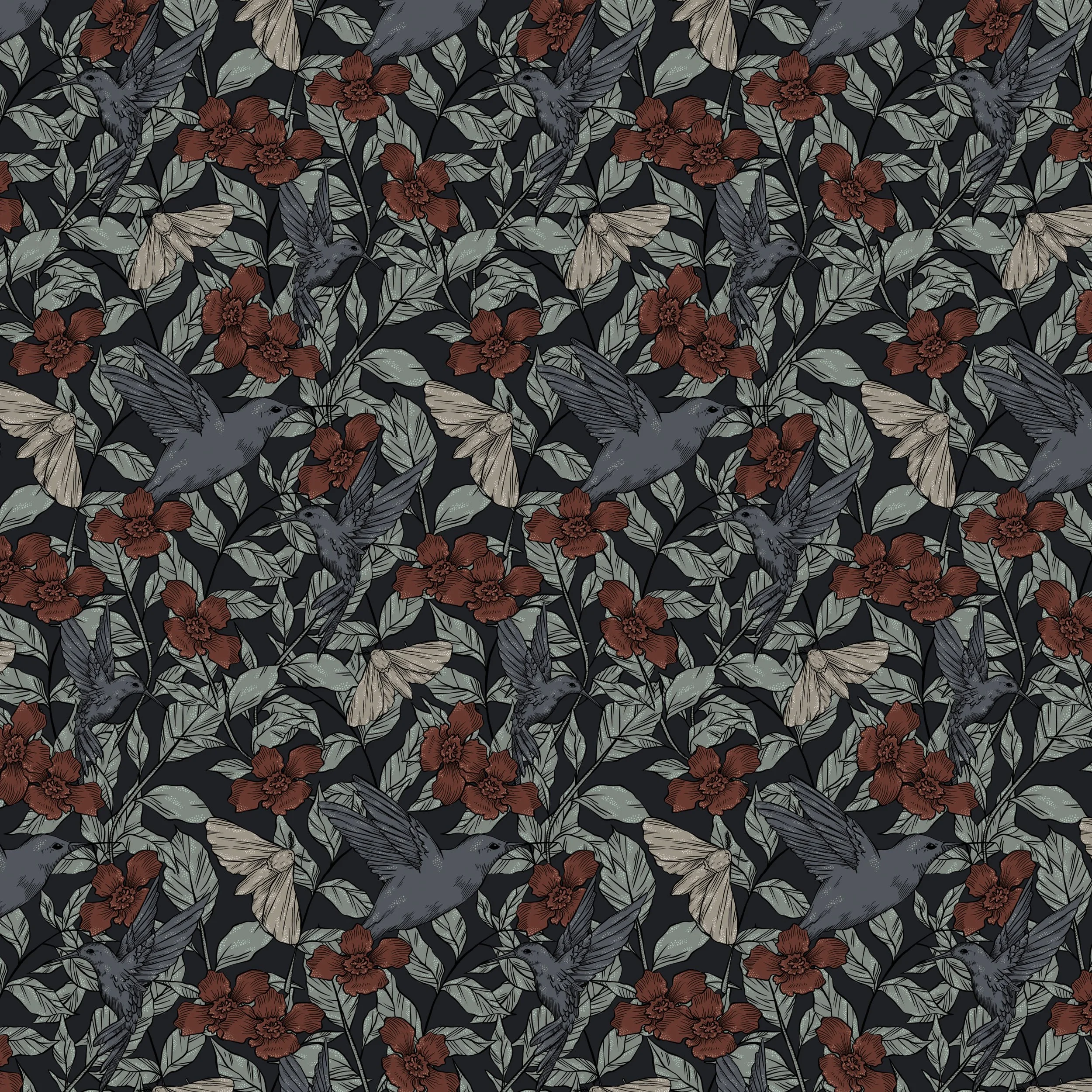 A floral collection designed for wallpaper and home decor