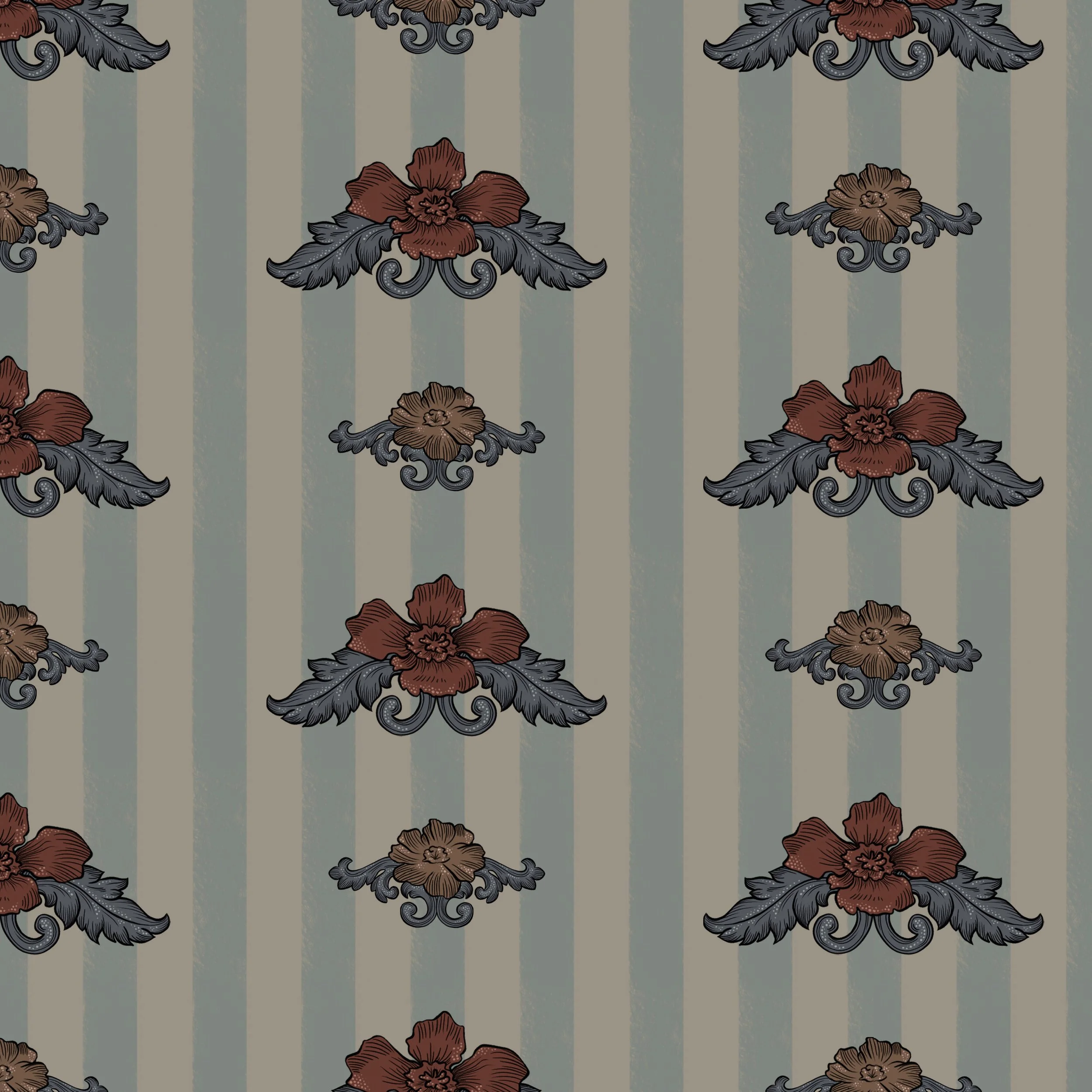 A floral collection designed for wallpaper and home decor