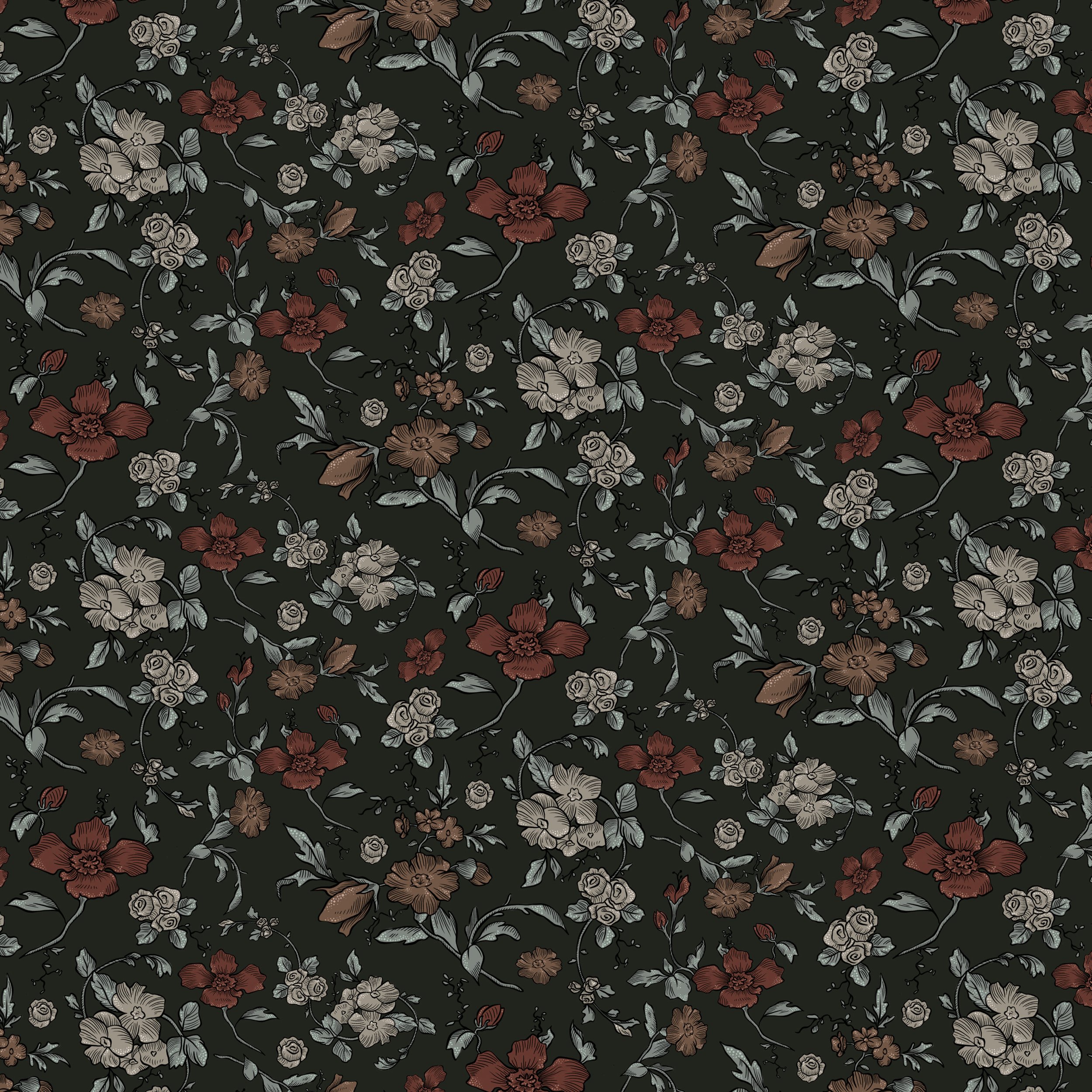 A floral collection designed for wallpaper and home decor
