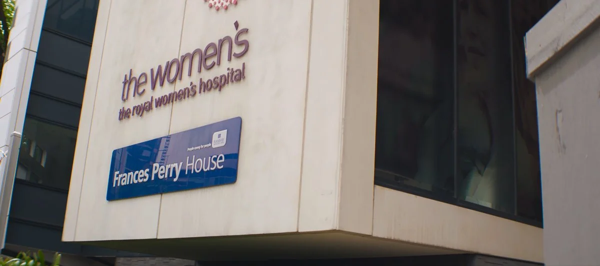 front signage of The Royal Womens Hospital in Parkville Melbourne