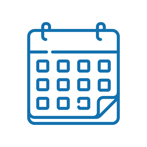 Icon of a calendar with a page corner turned down.