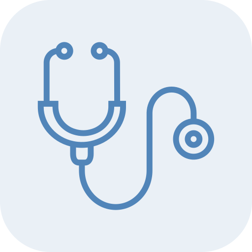 Icon of a stethoscope representing medical or healthcare tool