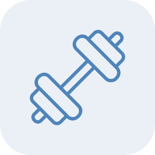 Icon of a dumbbell used for weightlifting or exercise.