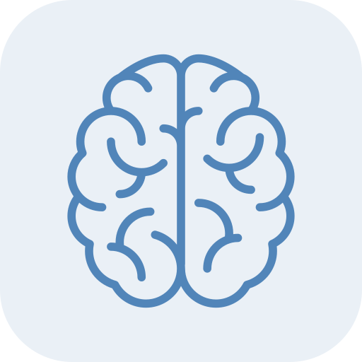 Line drawing of a human brain.