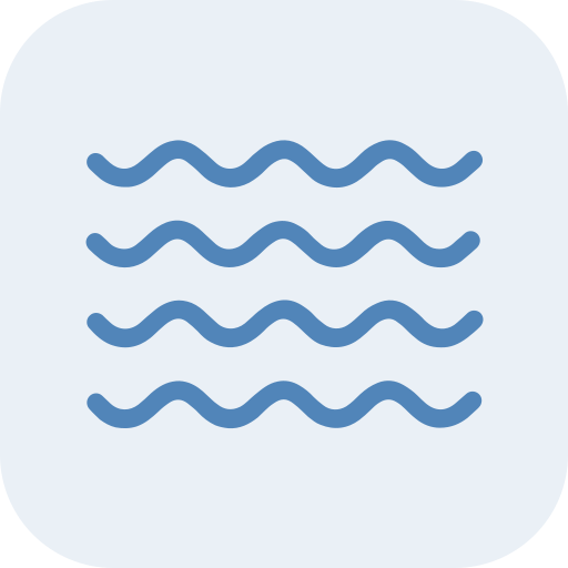 Four wavy blue lines on a light gray background.