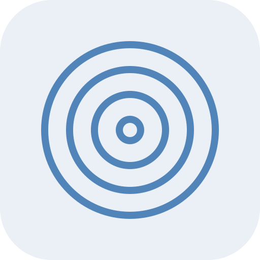 A simple illustration of a target with concentric circles.