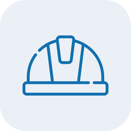 Illustration of a construction safety helmet.