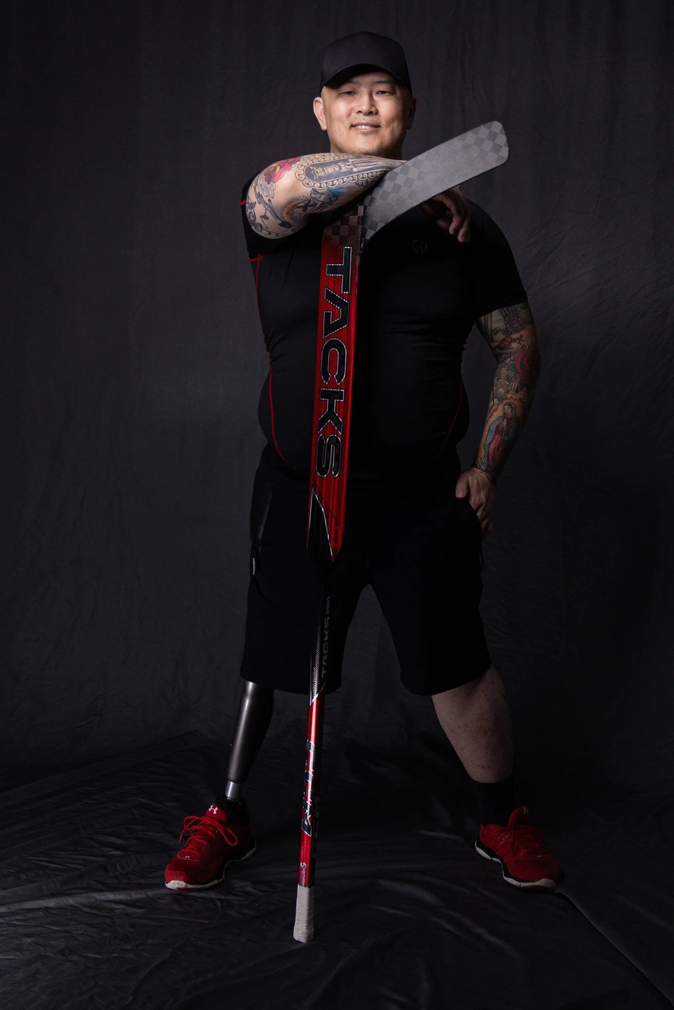 above knee amputee phil hovey is a public speaker and hockey player in milford CT
