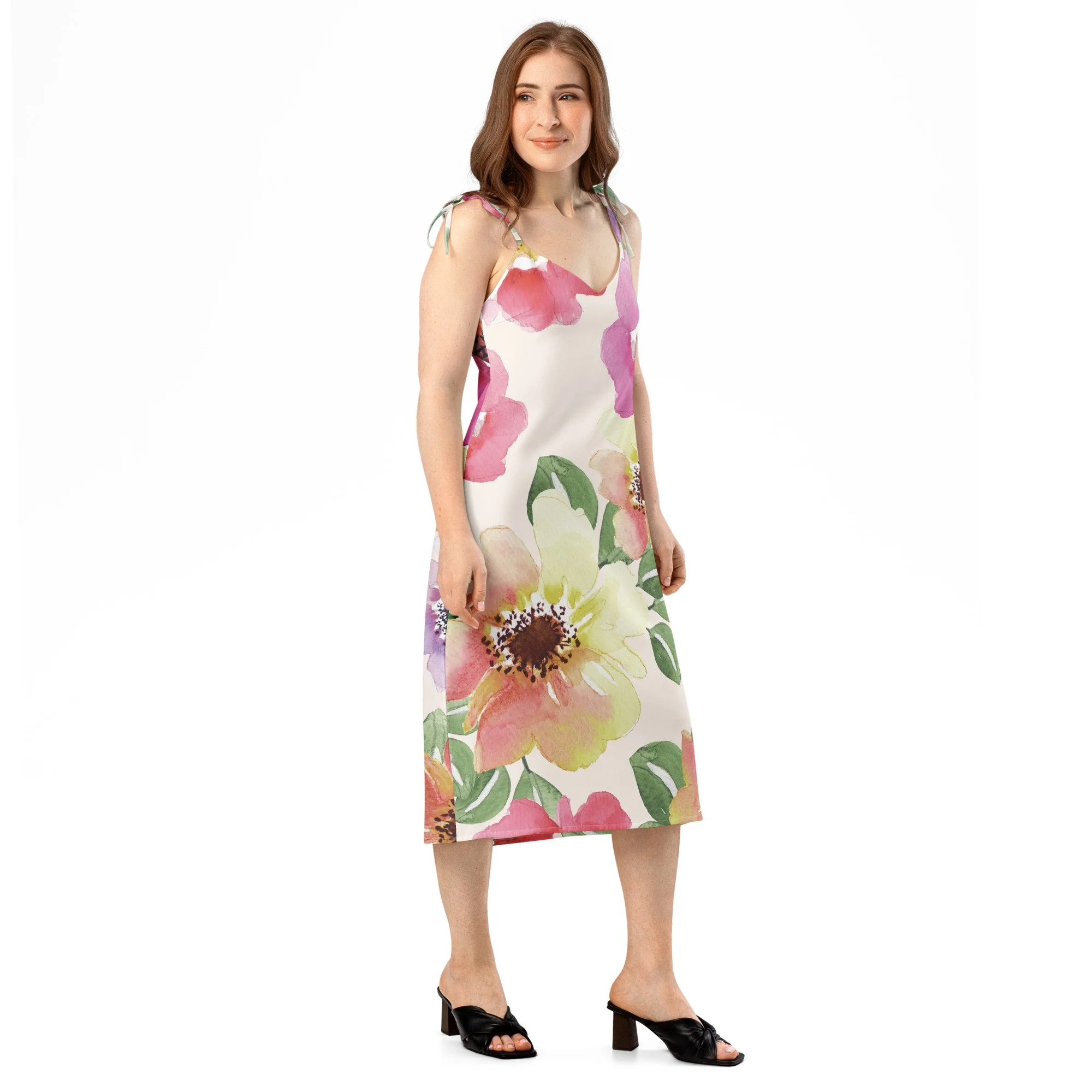 robe midi à bretelles nouées