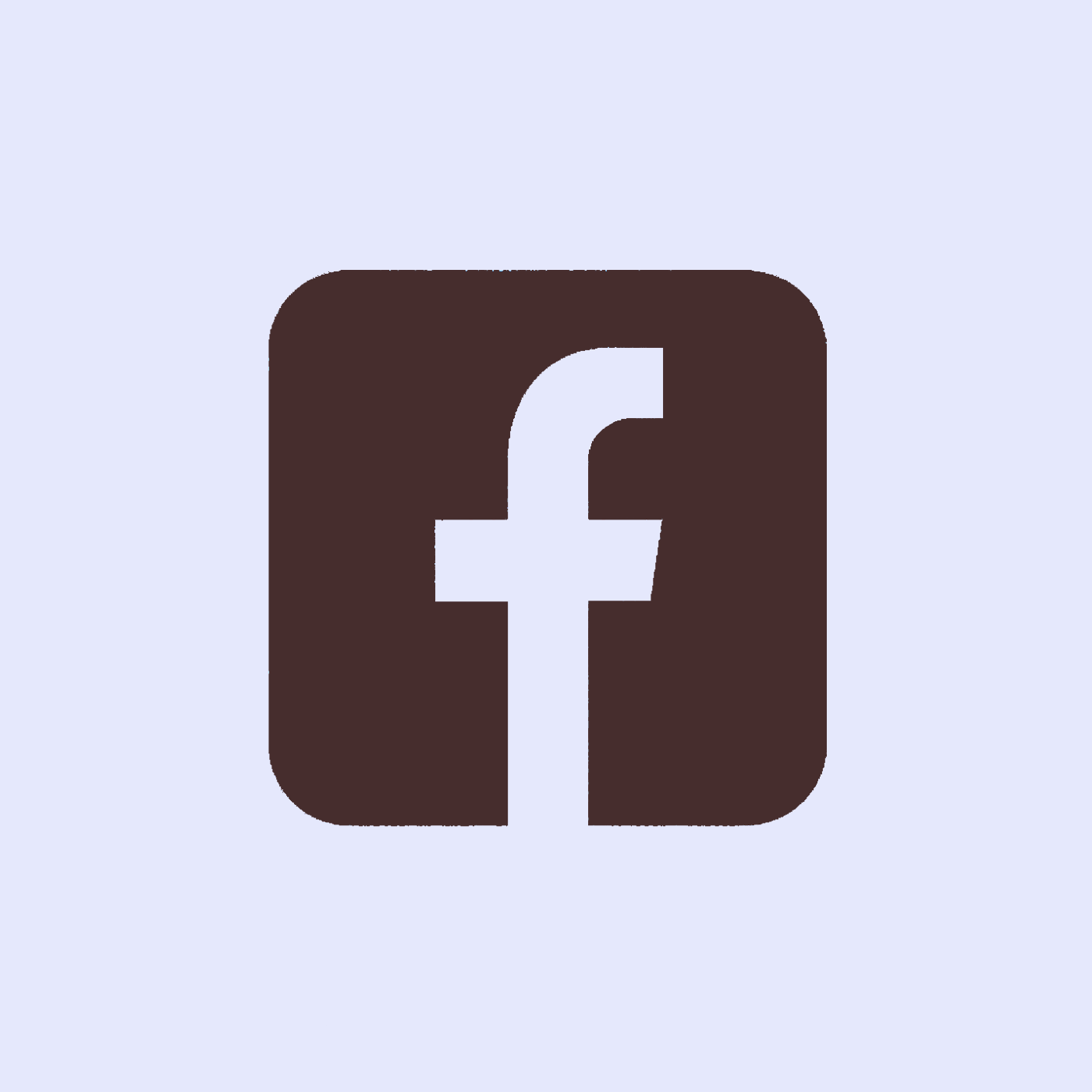 Facebook logo with white 'f' in a black rounded square on a light background