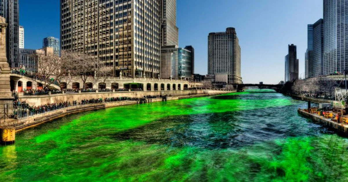 St. Patrick’s Day Chicago River Dyeing Booze Cruise, Chicago River green water event, Chicago yacht party, riverwalk boat cruise Chicago skyline, Chicago events tickets nightlife party, SUNSET CRUISE