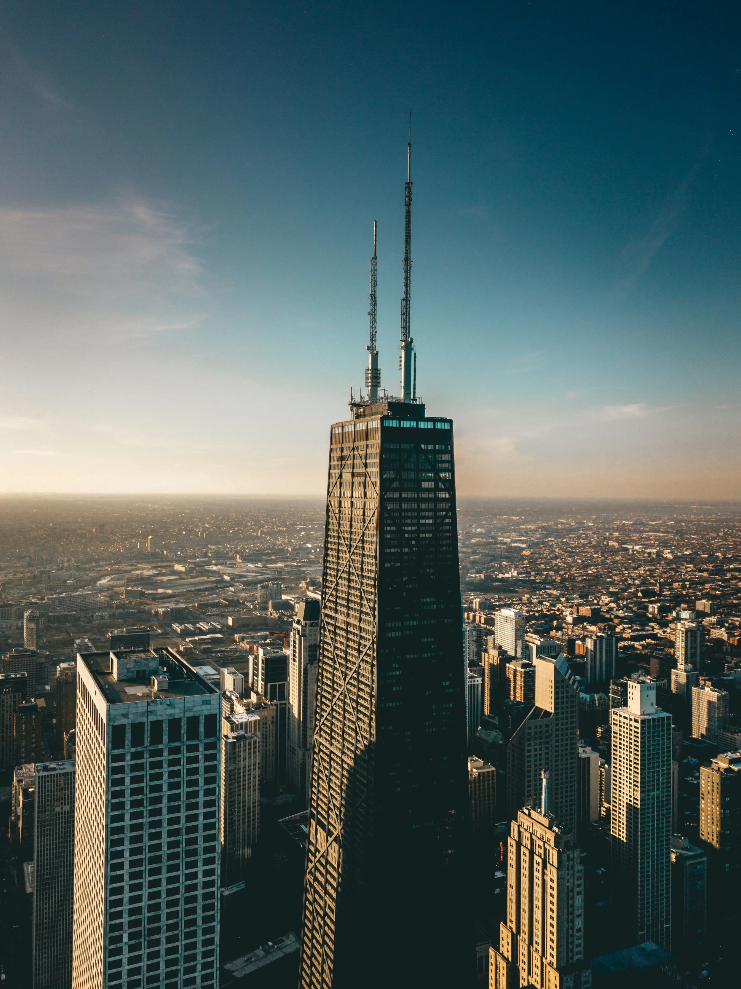 The Chicago skyline at sunset, where Intentional Impact Legal Services provides high-end estate planning to the local community.